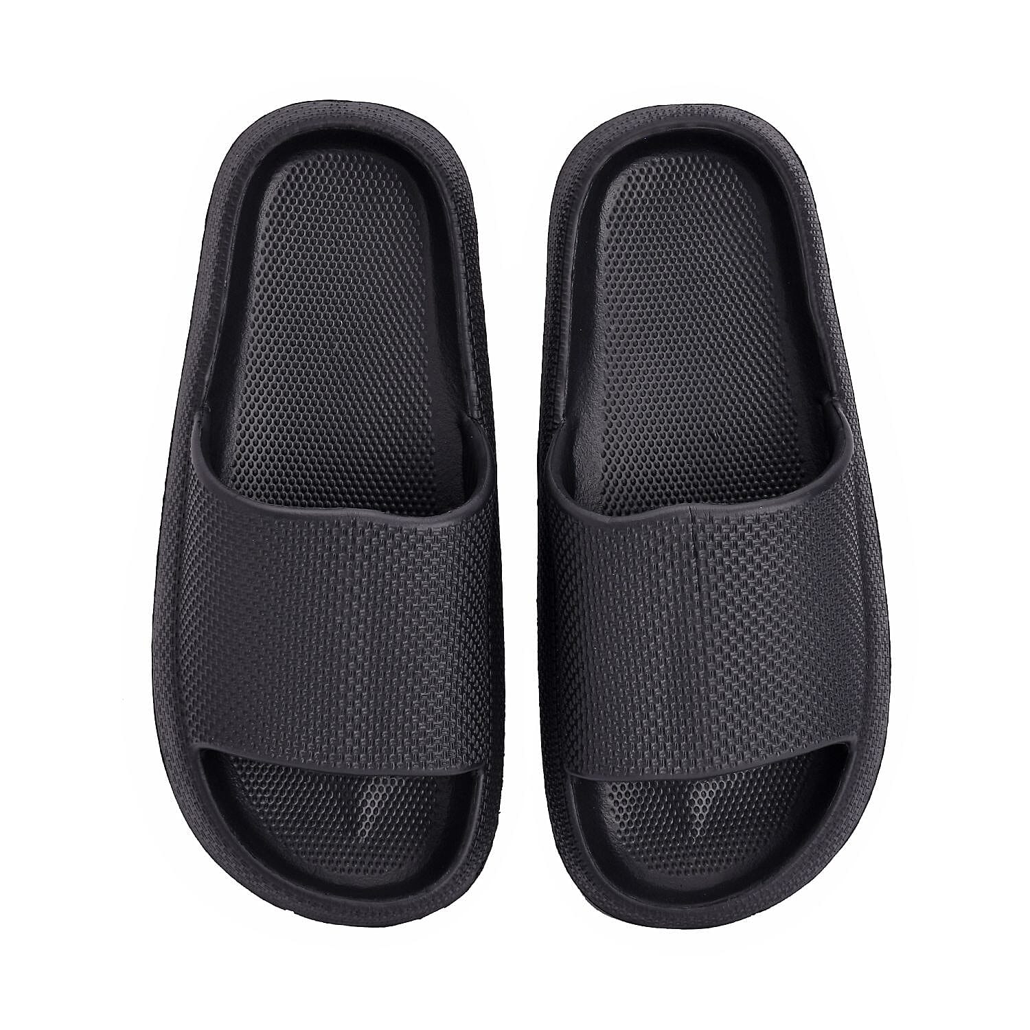 Eva Slippers for Men & Women (Size UK 3-4) - Black