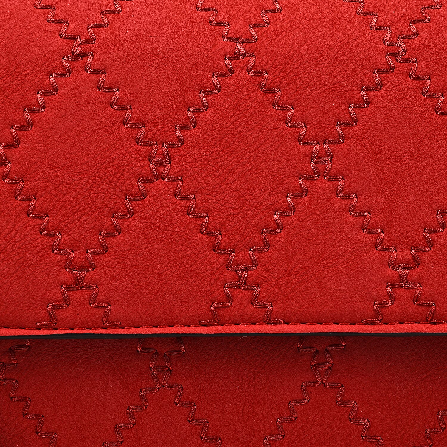 Hong Kong Closeout - Chain Trim Crossbody Bag with Shoulder Strap - Red