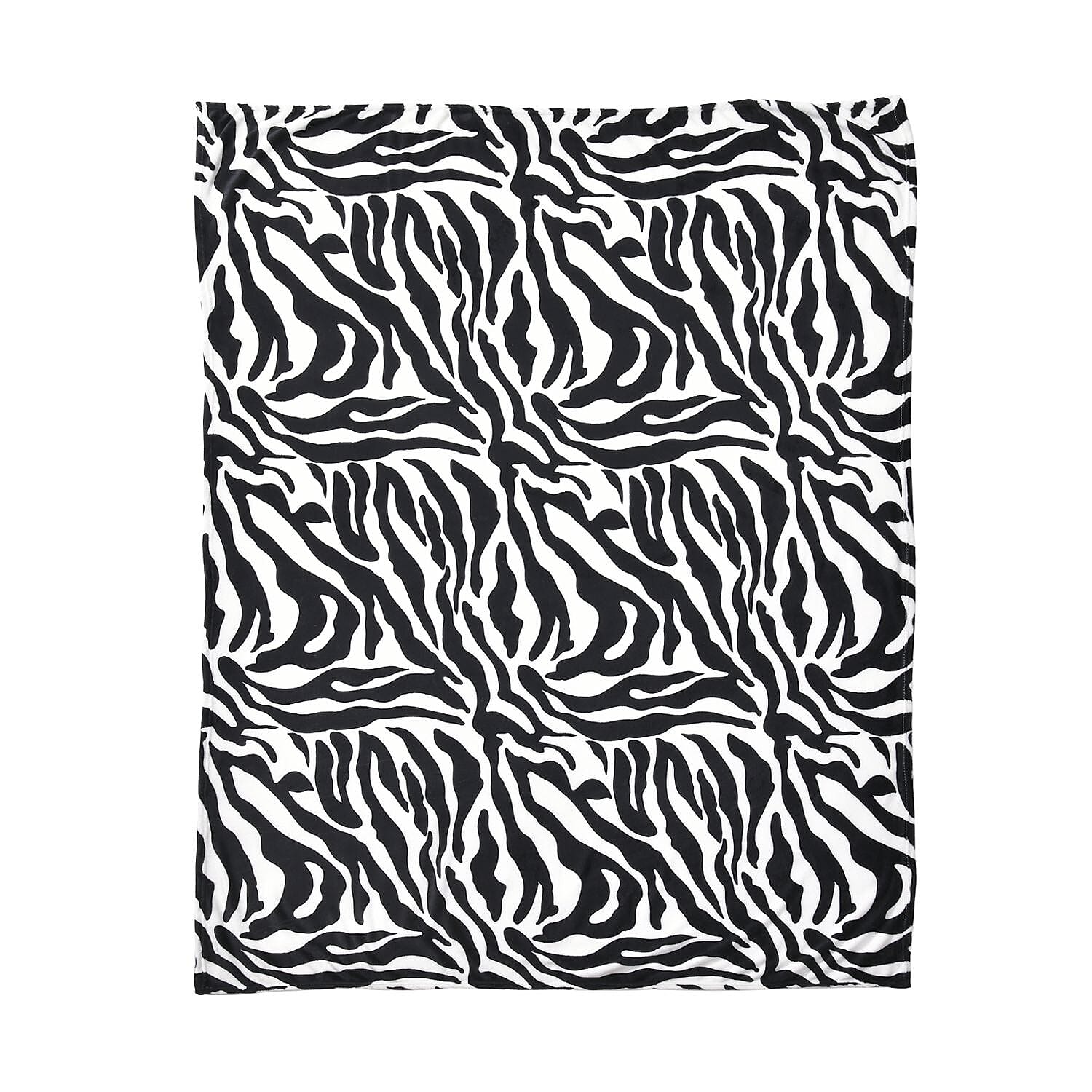 Super Soft Zebra Pattern Big Size Blanket (200x150 cm) - Black - White