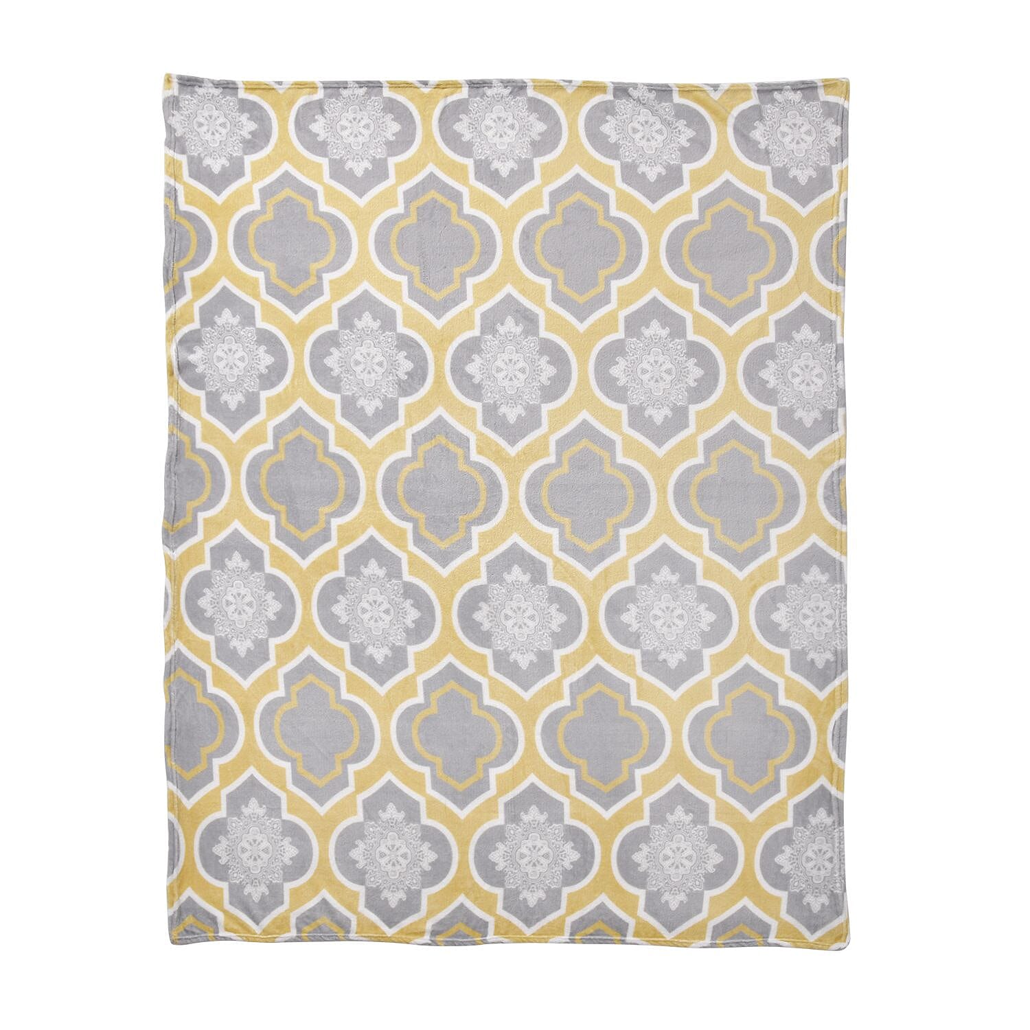 Super Soft Damask Pattern Big Size Blanket (200x150 cm) - Yellow