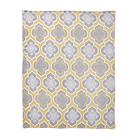Super Soft Damask Pattern Big Size Blanket (200x150 cm) - Yellow
