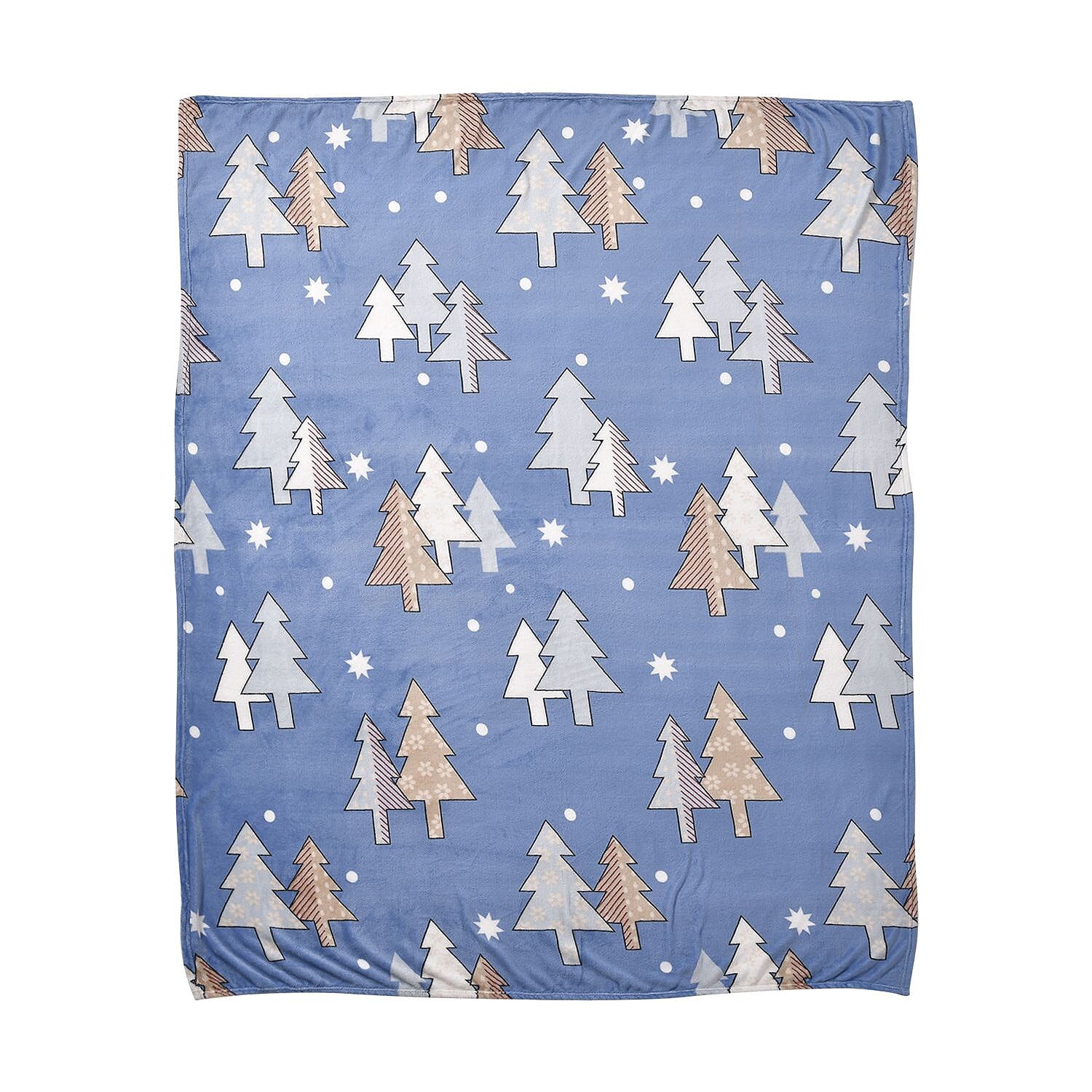 Super Soft Christmas Tree Pattern Big Size Blanket (200 X 150 cm) - Blue