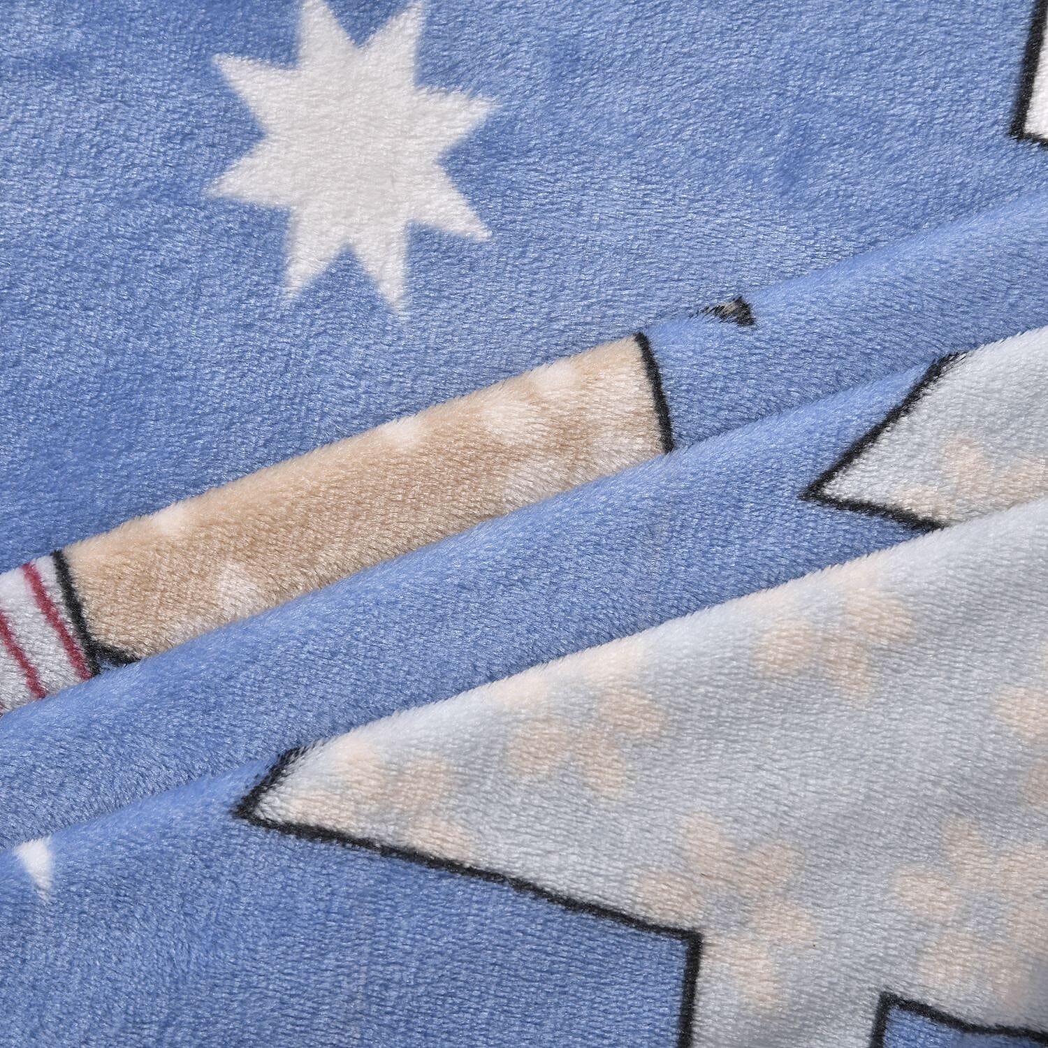 Super Soft Christmas Tree Pattern Big Size Blanket (200 X 150 cm) - Blue