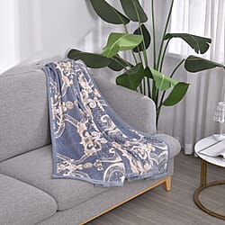 Super Soft Damask Pattern Big Size Blanket (200x150 cm) - Grey