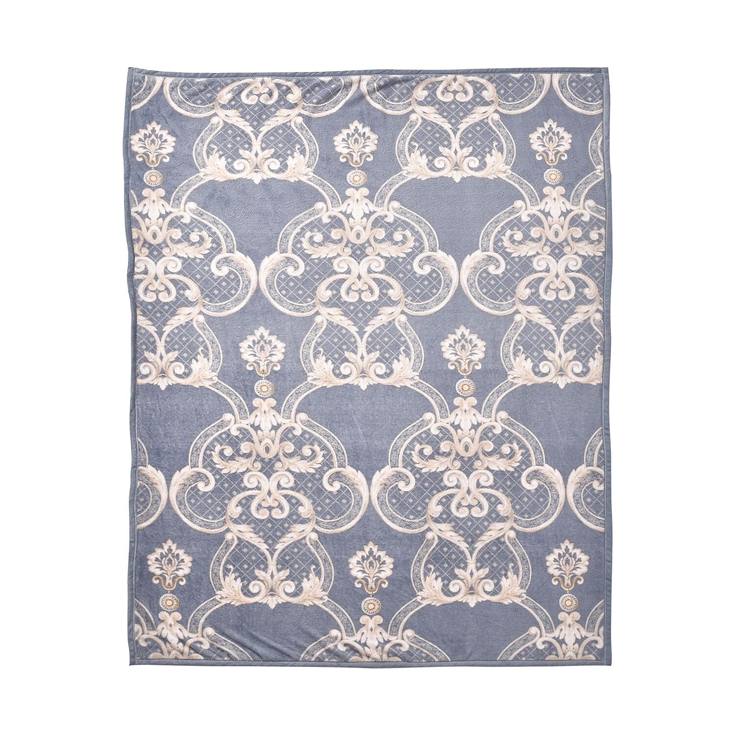 Super Soft Damask Pattern Big Size Blanket (200x150 cm) - Grey