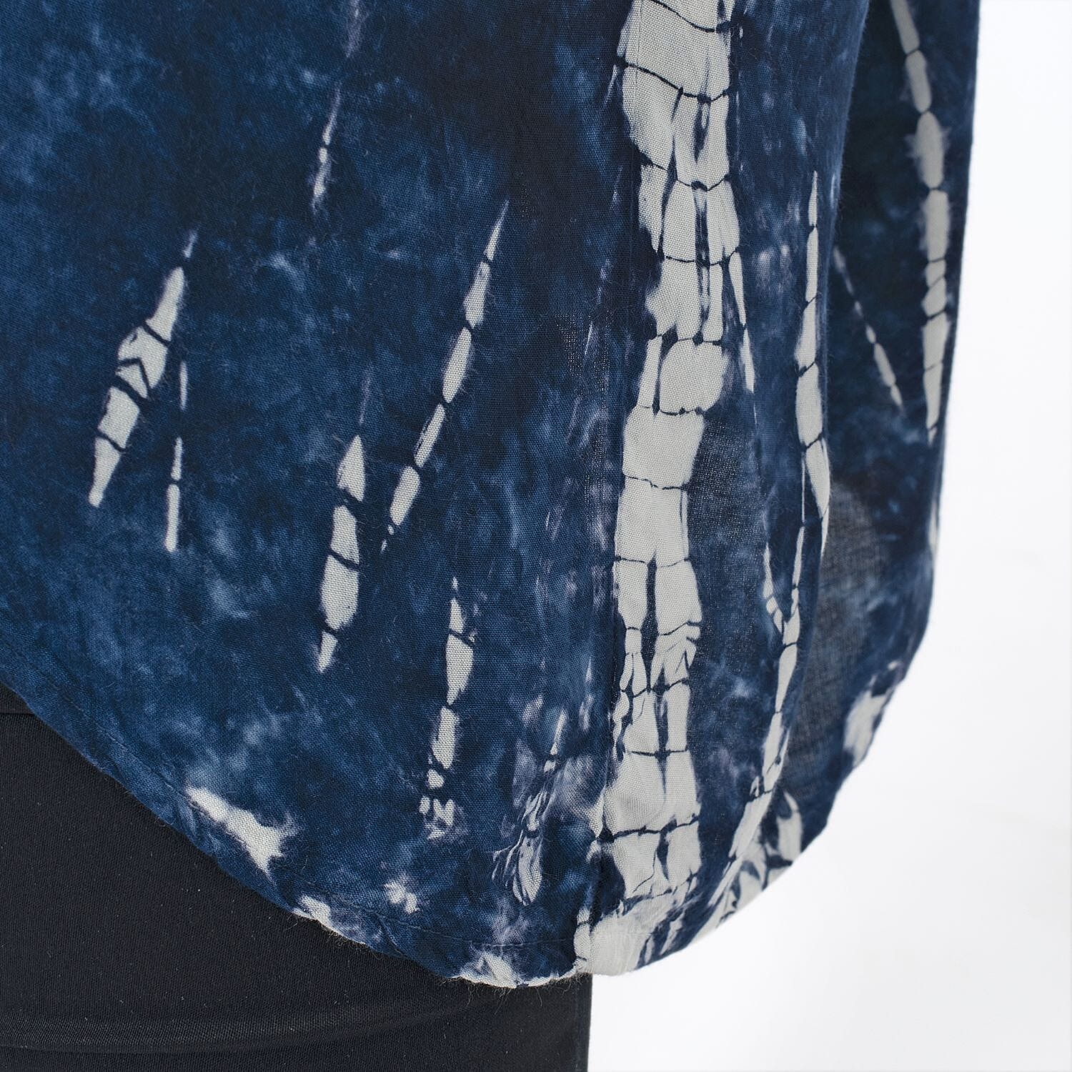 TAMSY 100% Viscose Tie Dye Kimono (One Size ) - Blue