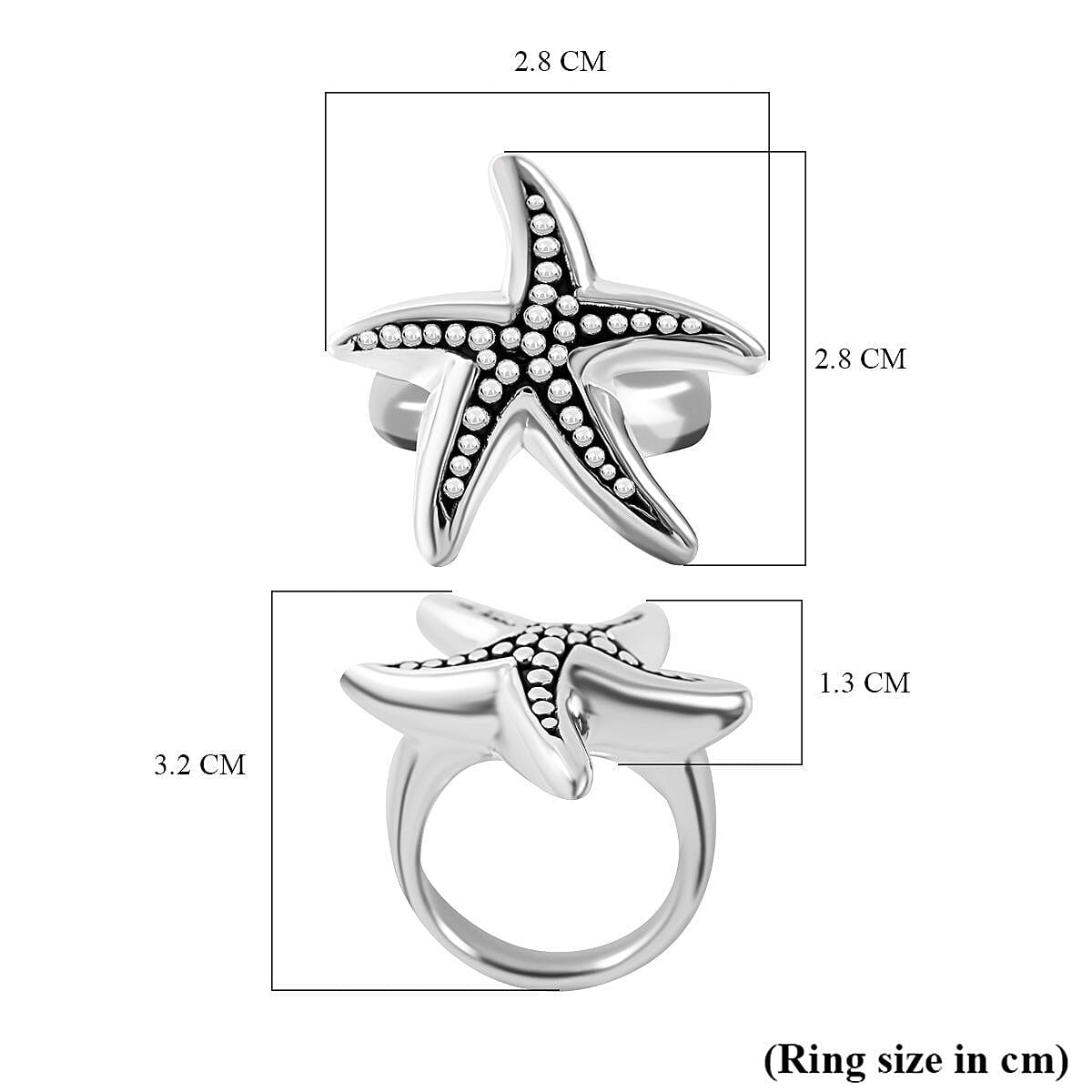 Sterling Silver Starfish Ring