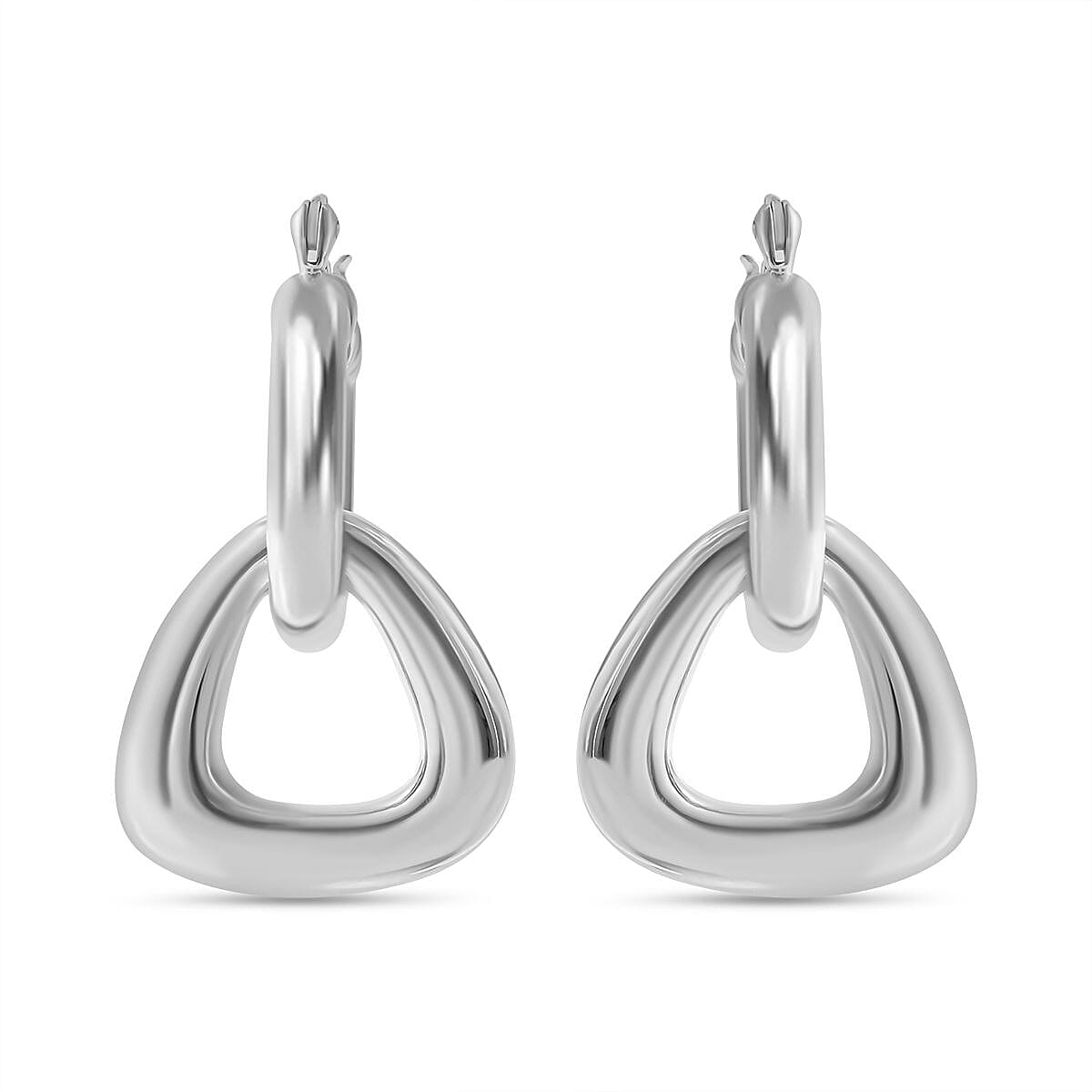 Sterling Silver Double Triangle Earrings, Silver Wt 8.00 GM
