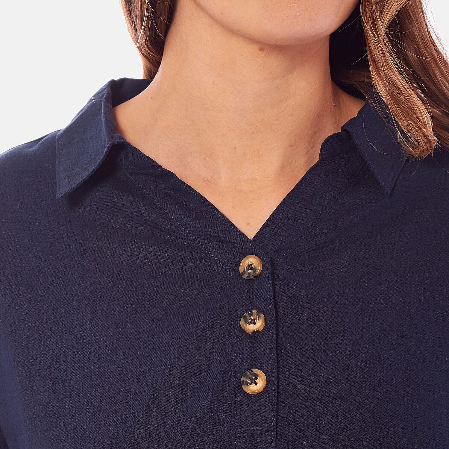 Linen Dress (Size 1x1 cm) - Navy