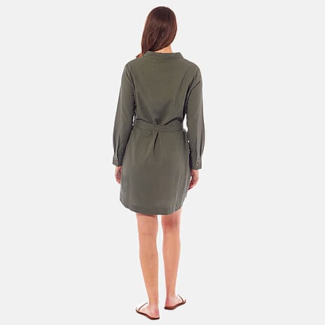 Charlotte West Ladies linen mix Tunic - Dress (Size 12) - Khaki