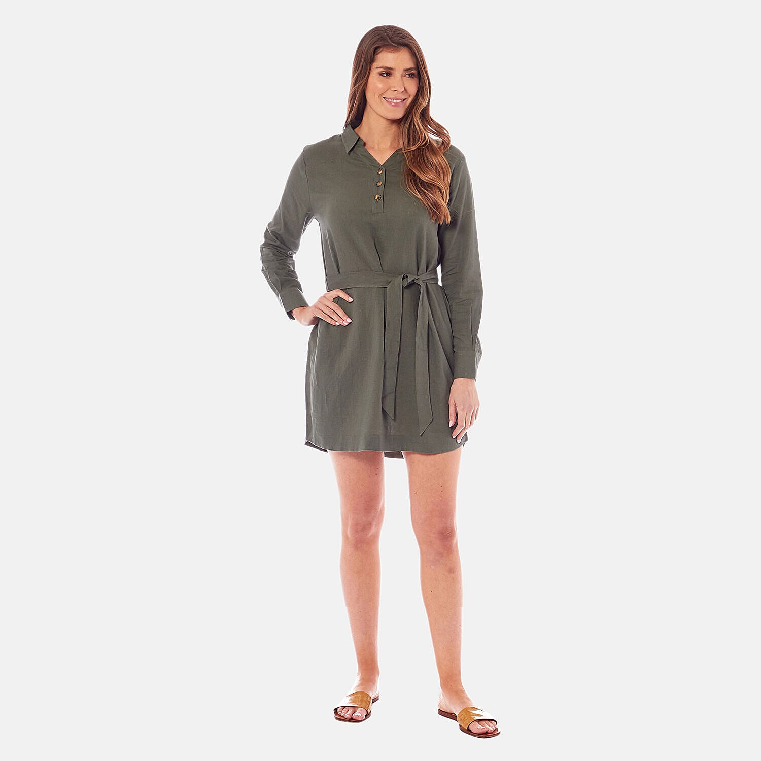 Linen Dress (Size 1x1 cm) - Navy