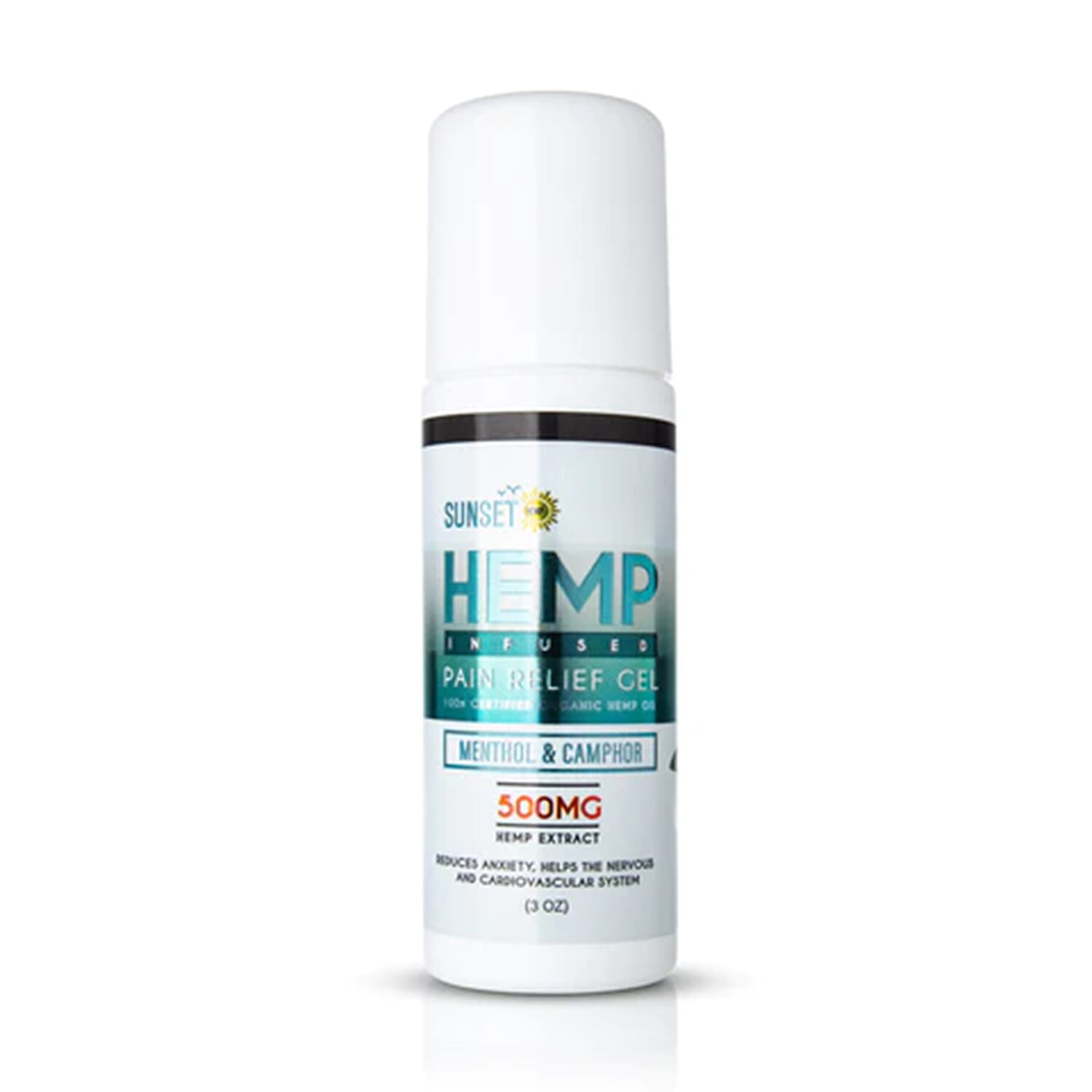 Sunset Hemp Infused Menthol & Camphor Pain Relief Cream (Set of Two, Jar - Roll-on ) - 500mg