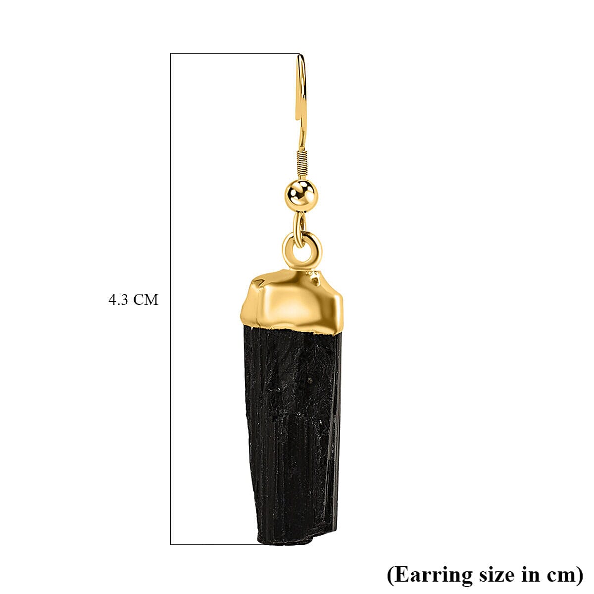 Black Tourmaline Earrings in Gold Tone 16.00 Ct