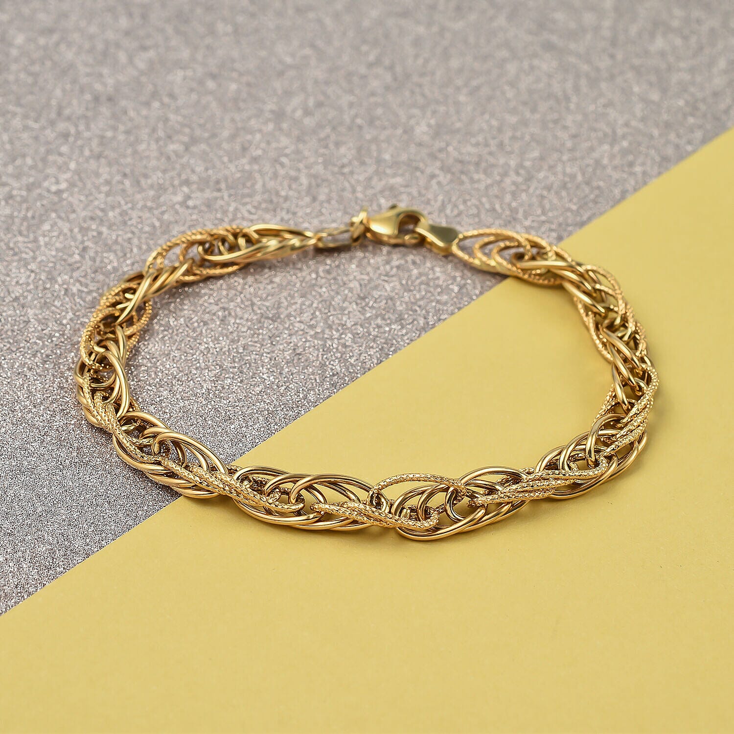 Designer Closeout - 10K Yellow Gold Bracelet (Size - 7.5) with Lobster Clasp, Gold Wt. 4.49 Gms
