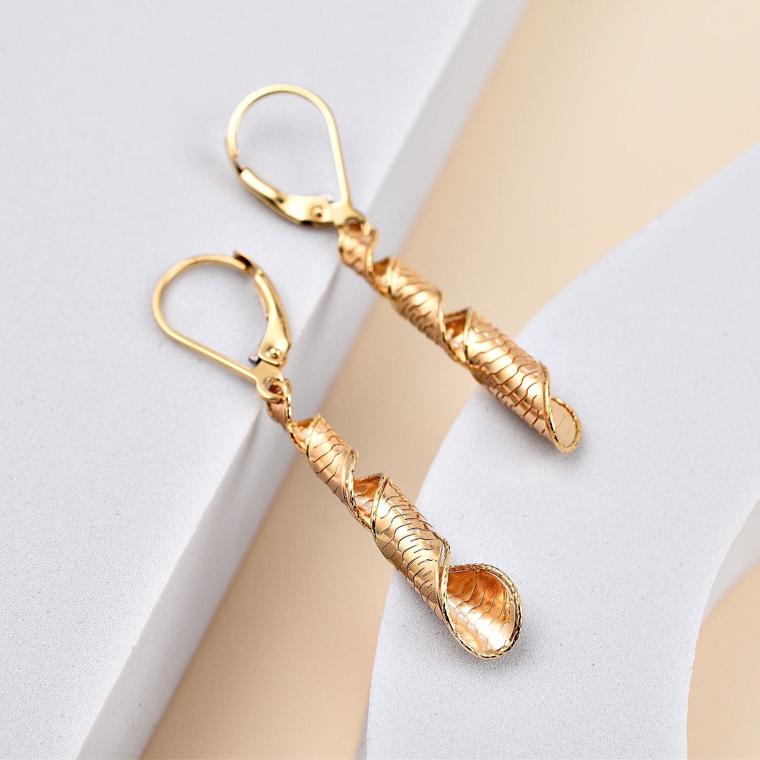 9K Yellow Gold Spiral Earrings