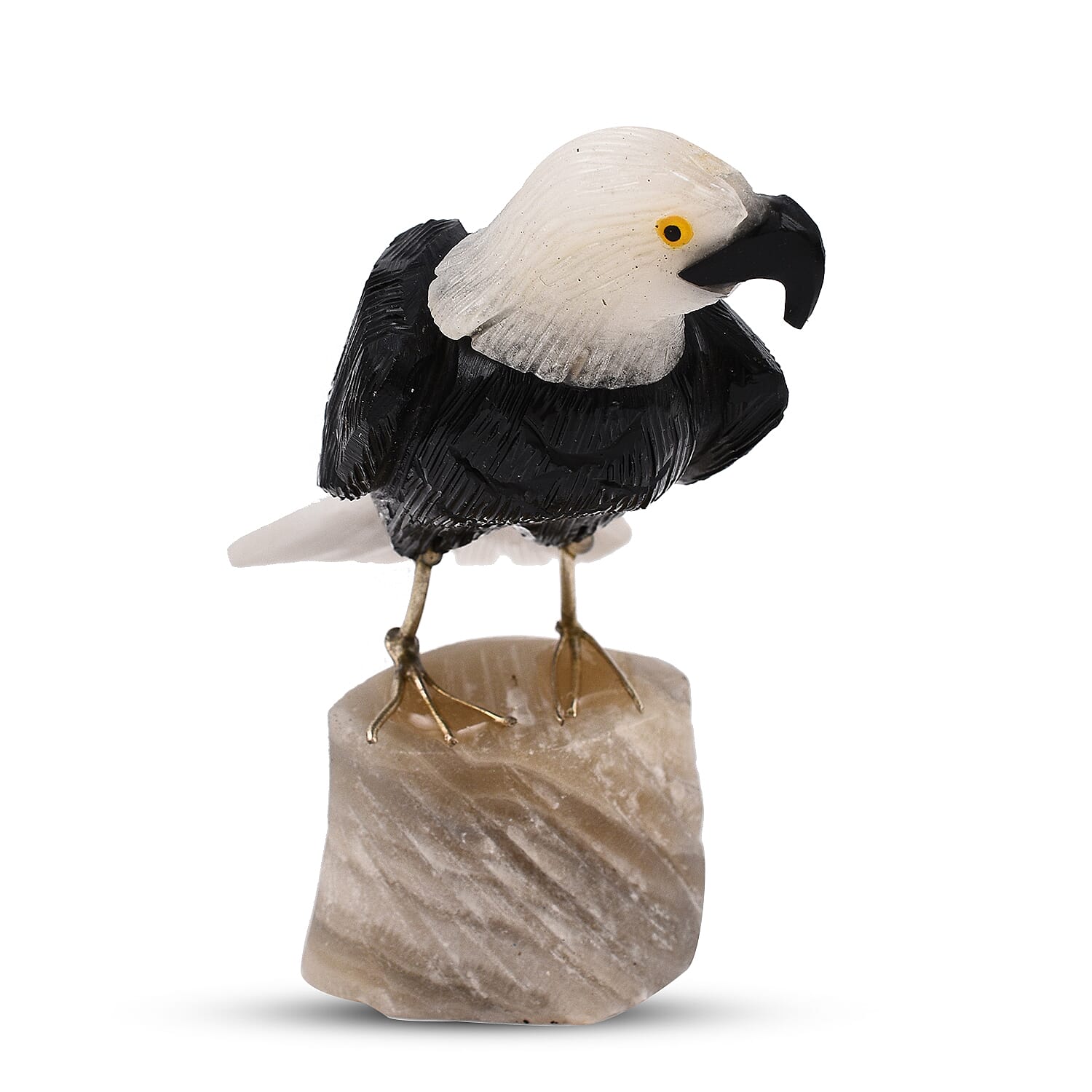 Tucson Find - Gem Decor Eagle Bird Figurine (Length 4 cm, Height - 9.5 Cm) - Black