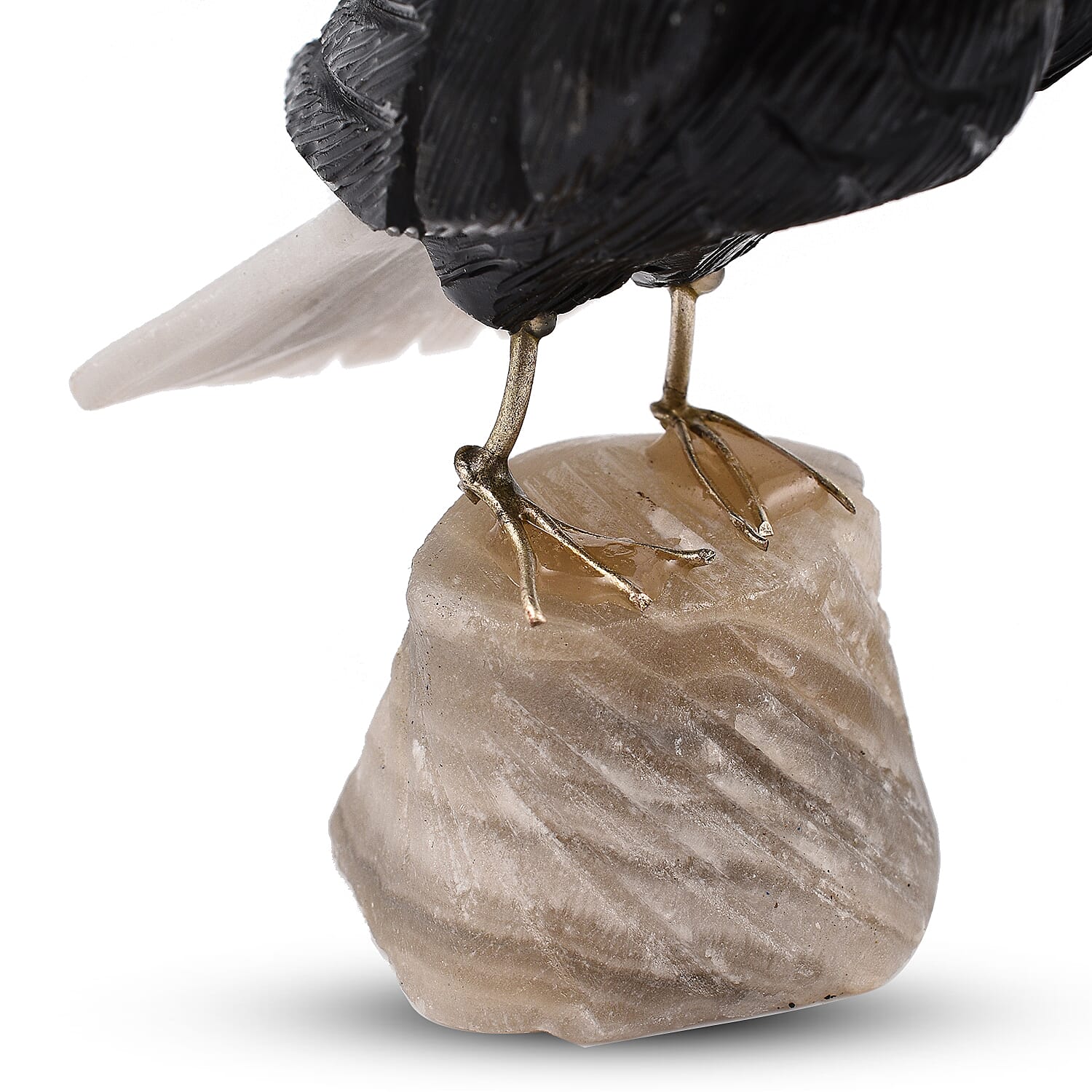 Tucson Find - Gem Decor Eagle Bird Figurine (Length 4 cm, Height - 9.5 Cm) - Black