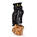 Tucson Find -- Gem Decor Owl Figurine (Length 3.5 cm, Height - 10 Cm) - Black