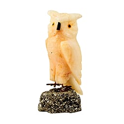 Tucson Find -- Gem Decor Owl Figurine (Length 3.5 cm, Height - 10 Cm) - Black
