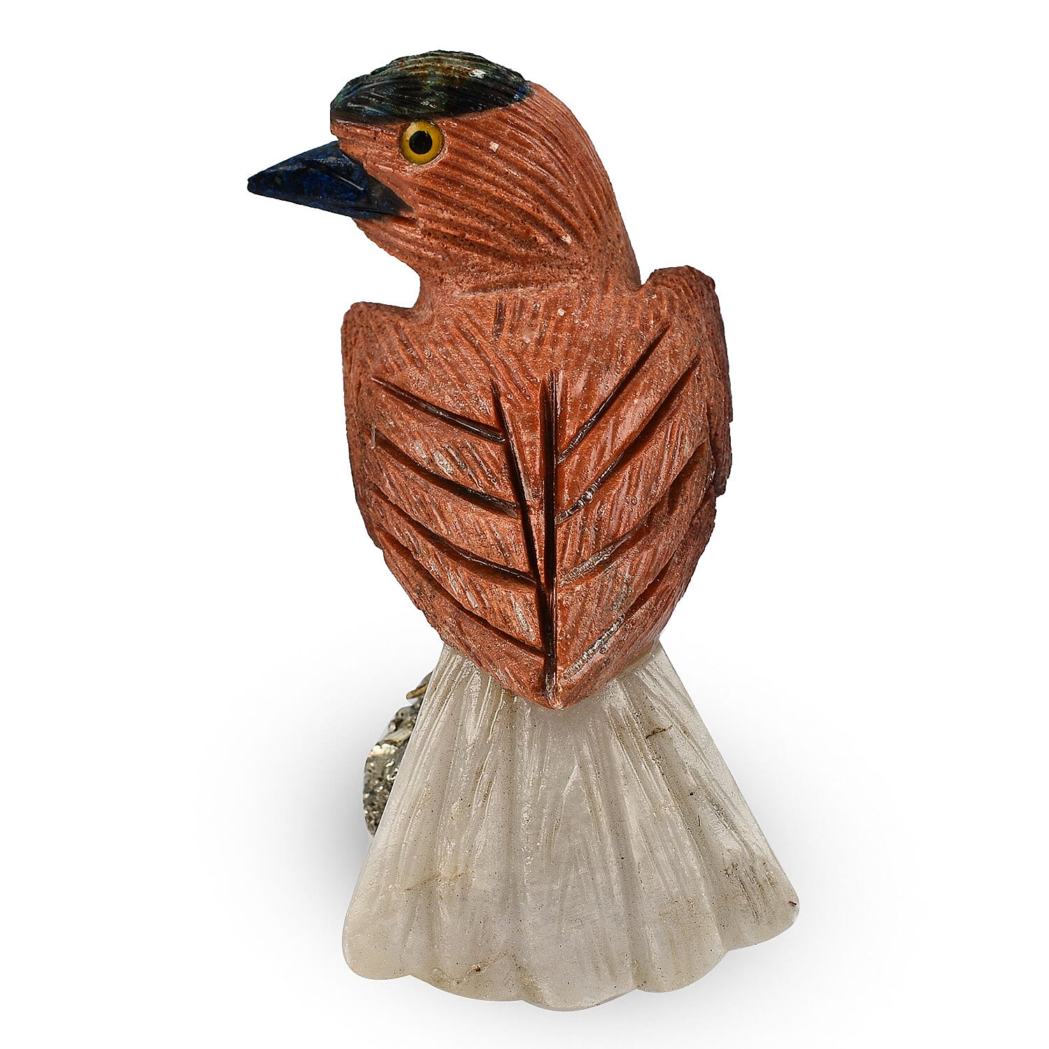 Tucson Find -- Gem Decor Sparrow Figurine (Length 4.5 cm, Height - 9 Cm) - Brown