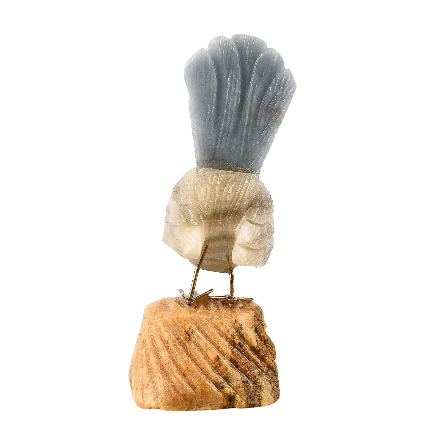 Tucson Find -- Gem Decor Sparrow Figurine (Length 4.5 cm, Height - 9 Cm) - Grey