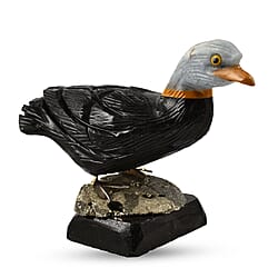 Tucson Find -- Gem Decor Duck Figurine (Length 4.5 cm, Height - 8.5 Cm) - Black