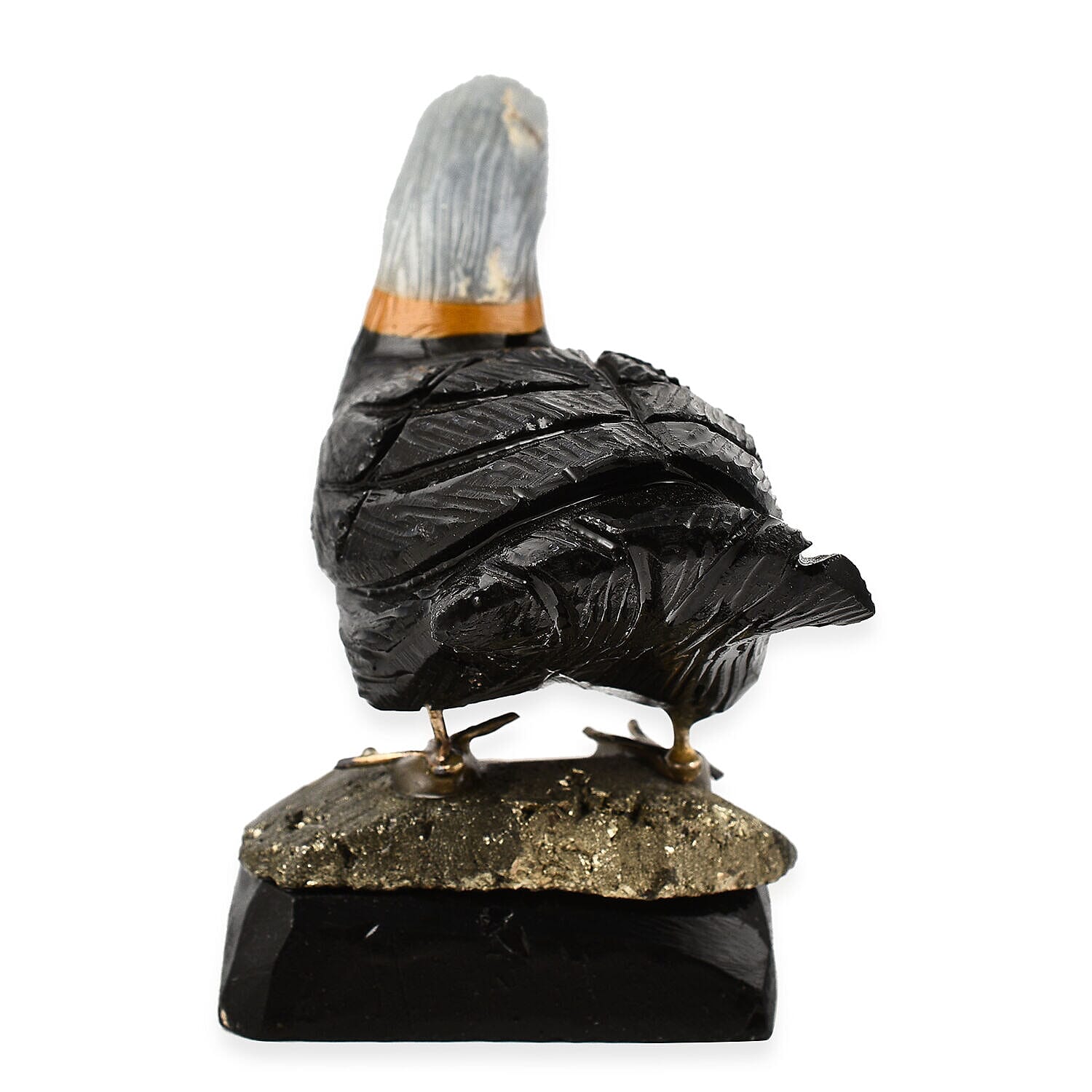Tucson Find -- Gem Decor Duck Figurine (Length 4.5 cm, Height - 8.5 Cm) - Black