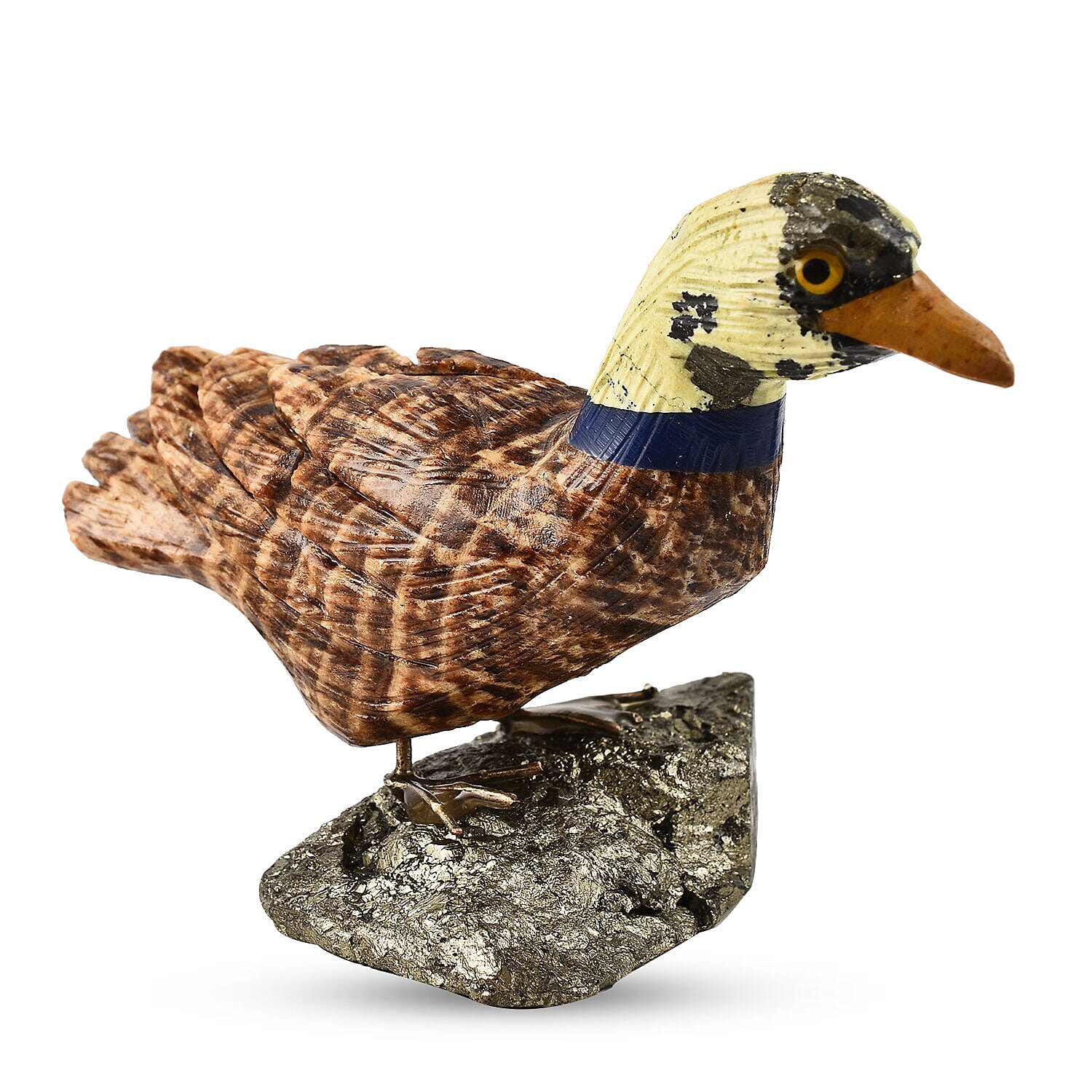 Tucson Find - Gem Decor Duck Figurine (Length 4.5 cm, Height - 8.5 Cm) - Brown