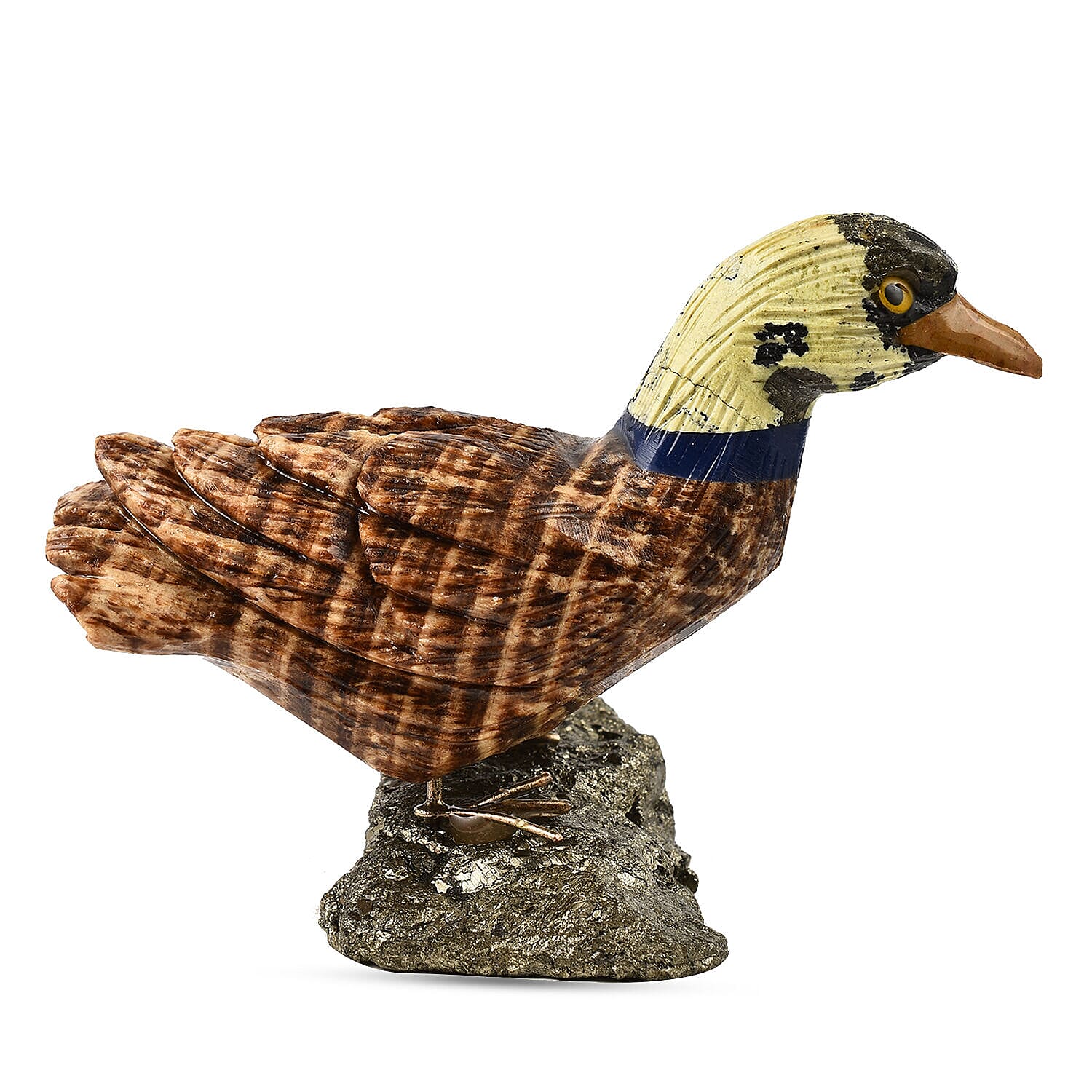 Tucson Find - Gem Decor Duck Figurine (Length 4.5 cm, Height - 8.5 Cm) - Brown