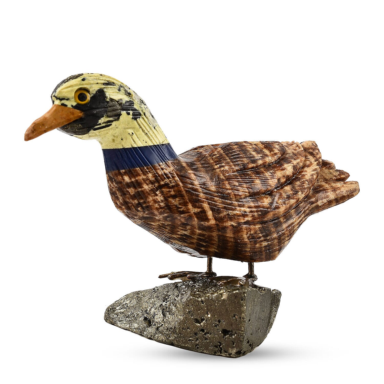 Tucson Find - Gem Decor Duck Figurine (Length 4.5 cm, Height - 8.5 Cm) - Brown
