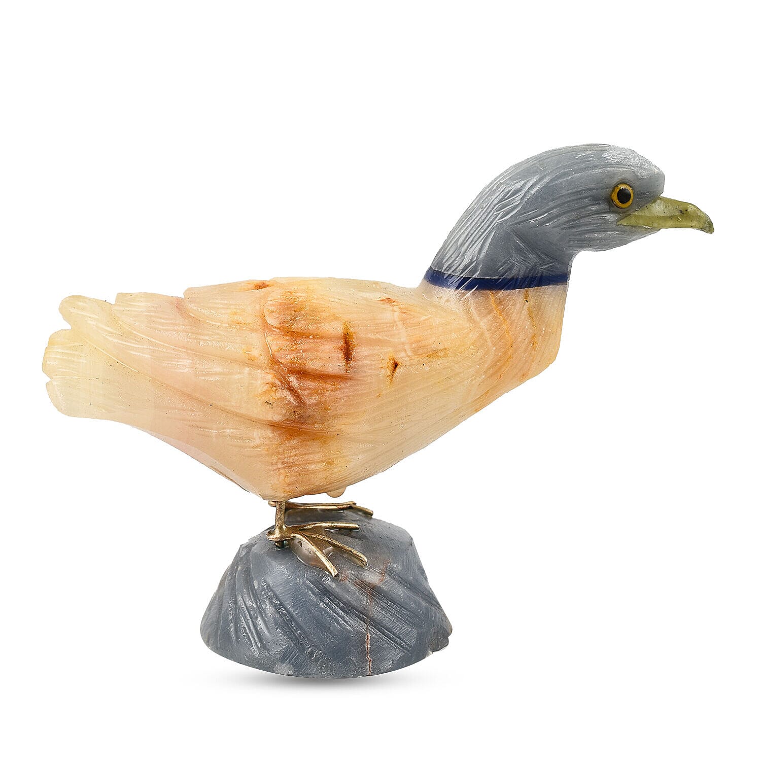 Tucson Find -- Gem Decor Duck Figurine (Length 4.5 cm, Height - 8.5 Cm) - Cream