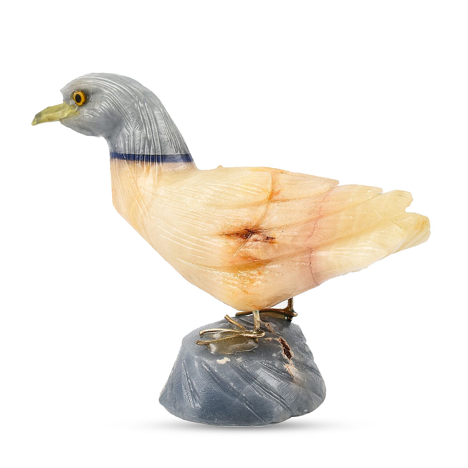Tucson Find -- Gem Decor Duck Figurine (Length 4.5 cm, Height - 8.5 Cm) - Cream