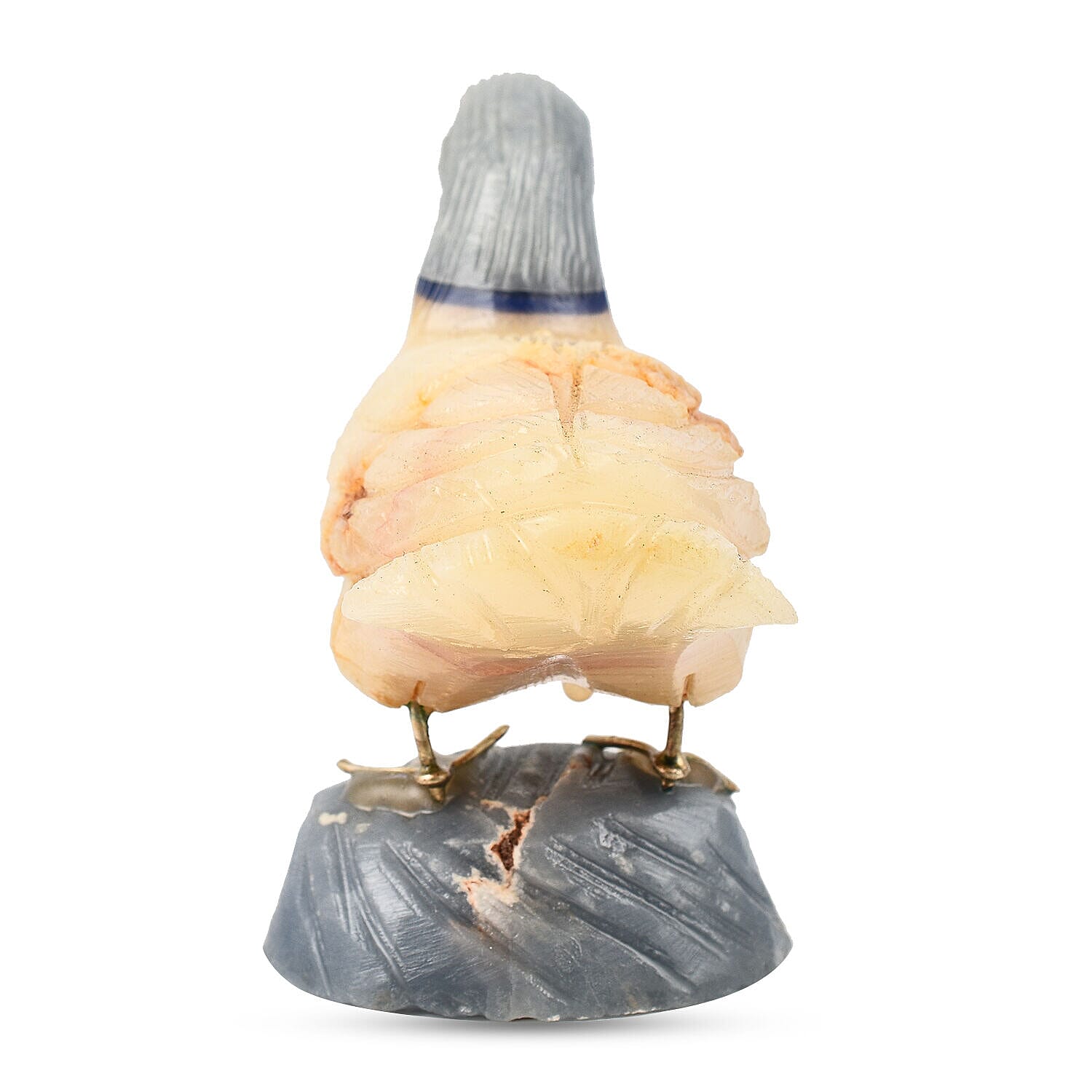 Tucson Find -- Gem Decor Duck Figurine (Length 4.5 cm, Height - 8.5 Cm) - Cream