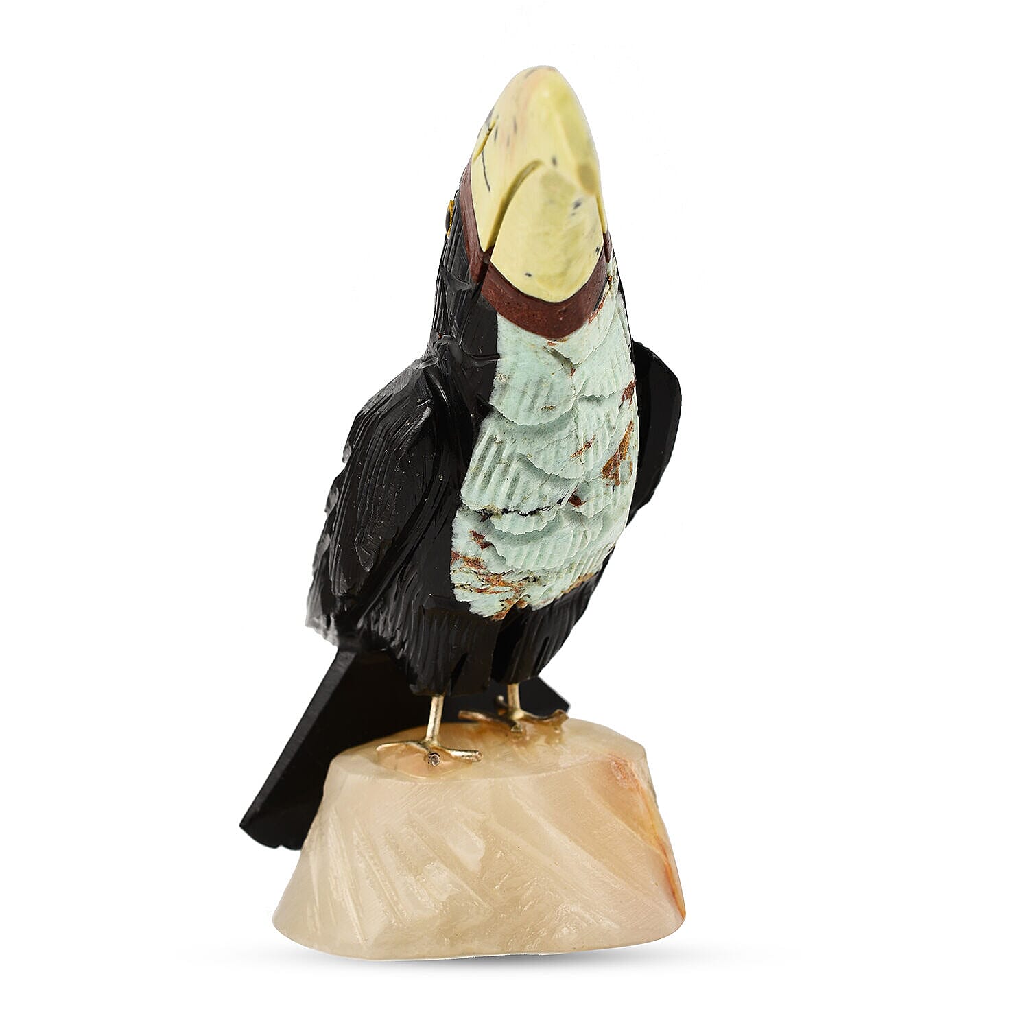 Tucson Find -- Gem Decor Toucan Figurine (Length 4.5 cm, Height - 9.9 Cm) - Black