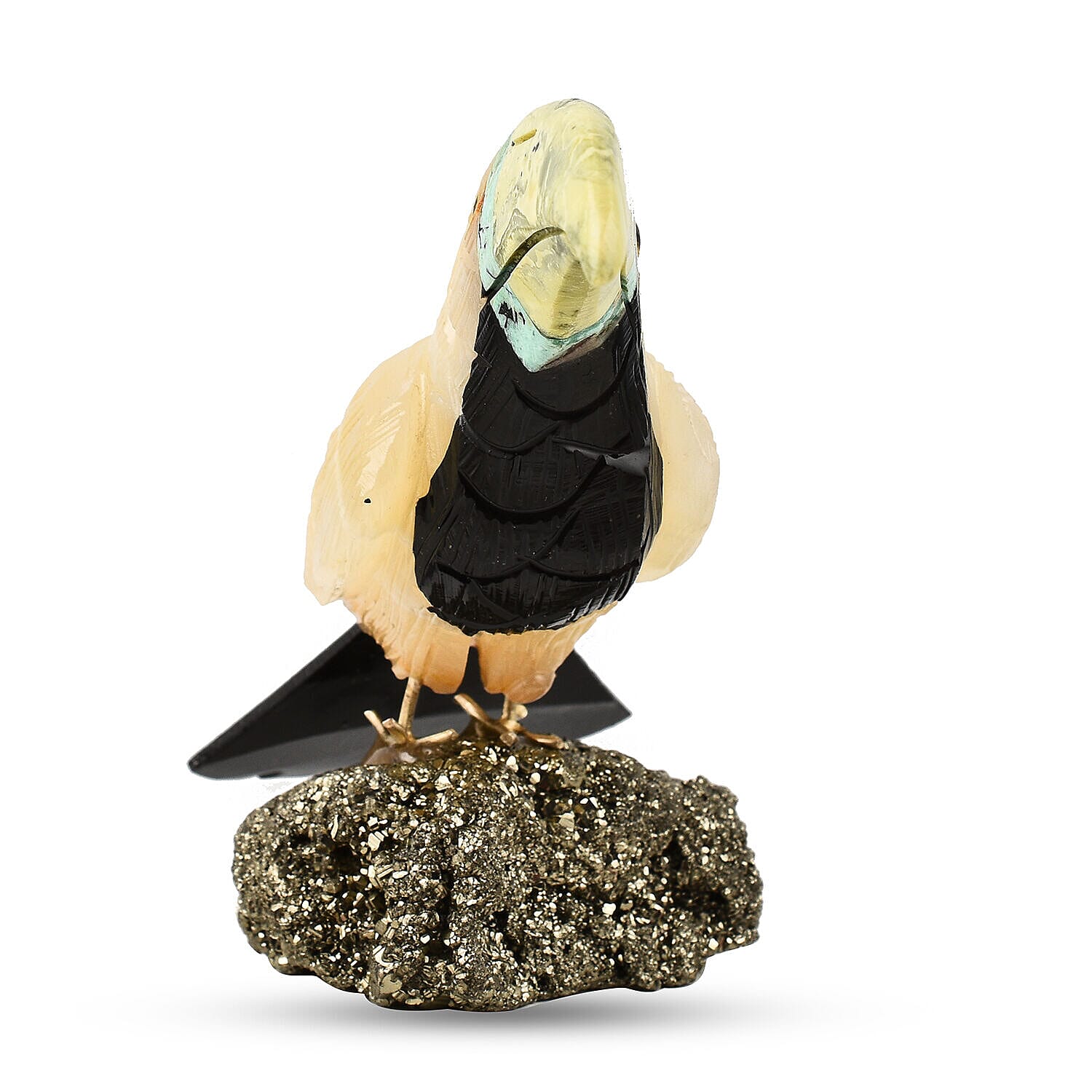 Tucson Find -- Gem Decor Toucan Figurine (Length 4 cm, Height - 12 Cm) - Cream