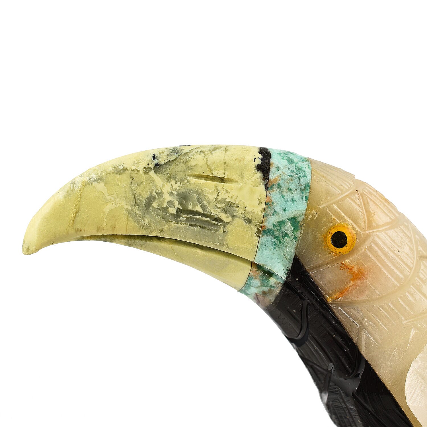 Tucson Find -- Gem Decor Toucan Figurine (Length 4 cm, Height - 12 Cm) - Cream