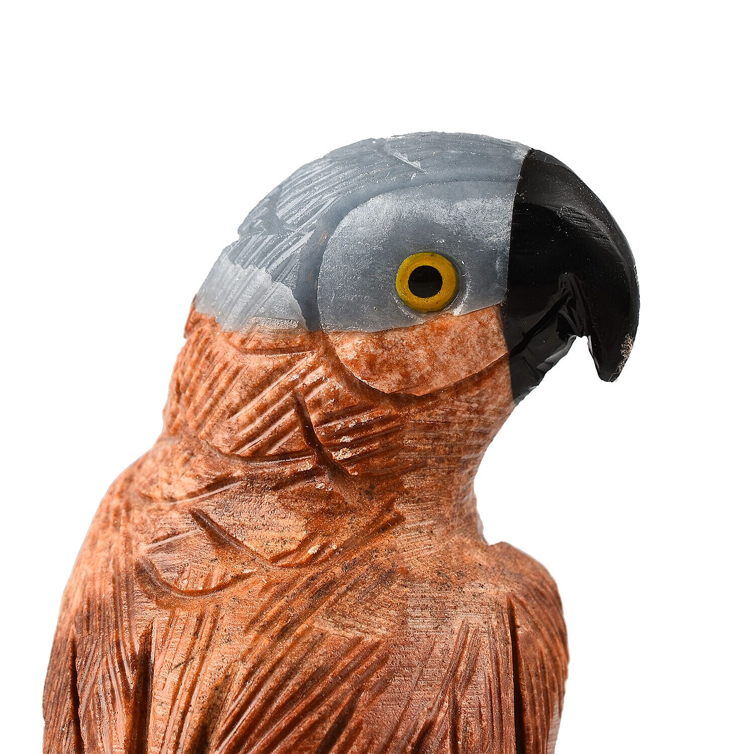 Tucson Find -- Gem Decor Parrot Figurine (Length 4 cm, Height - 12 Cm) - Brown