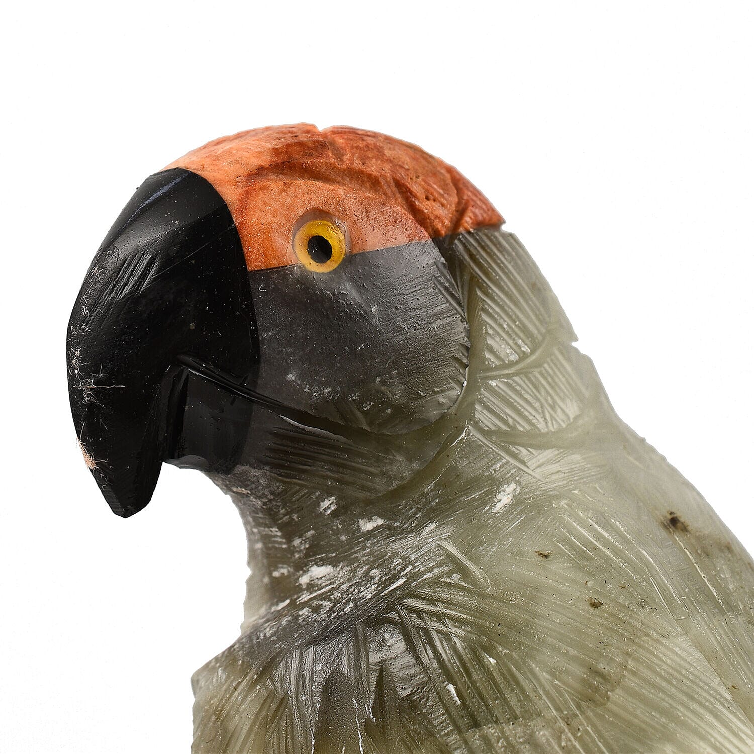 Tucson Find -- Gem Decor Parrot Figurine (Length 4 cm, Height - 12 Cm) - Grey