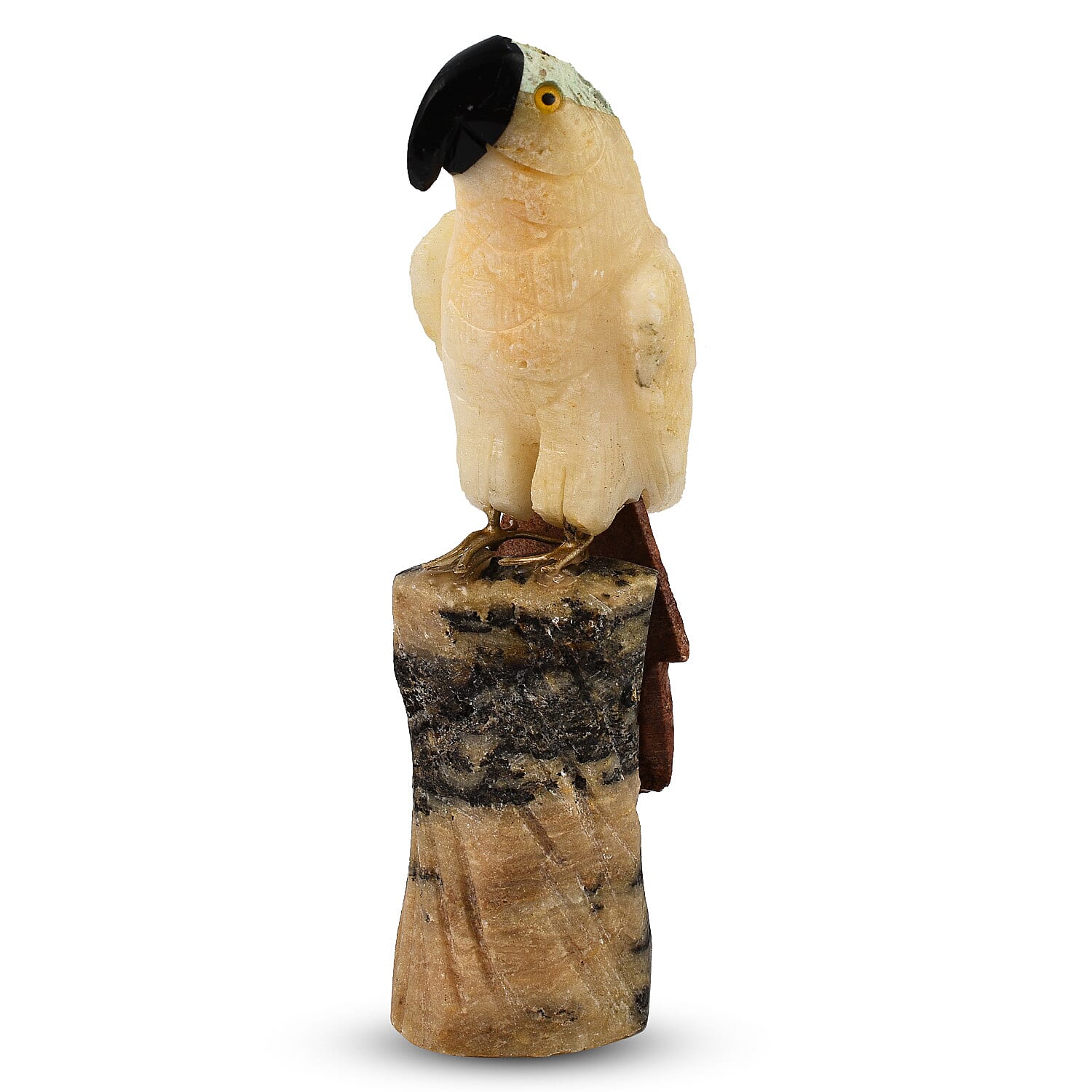 Tucson Find - Gem Decor Parrot Figurine (Length 4 cm, Height - 12 Cm) - White