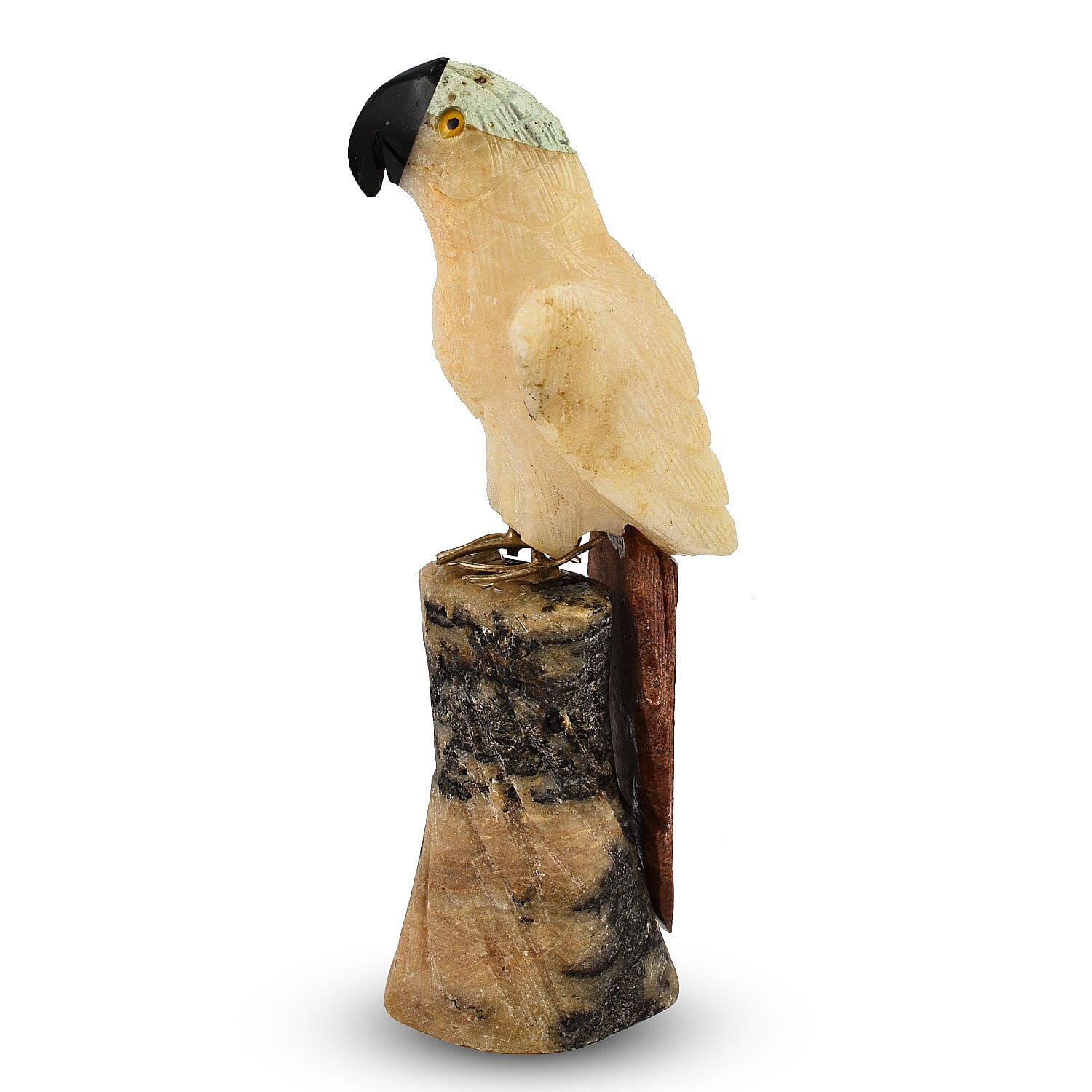 Tucson Find - Gem Decor Parrot Figurine (Length 4 cm, Height - 12 Cm) - White