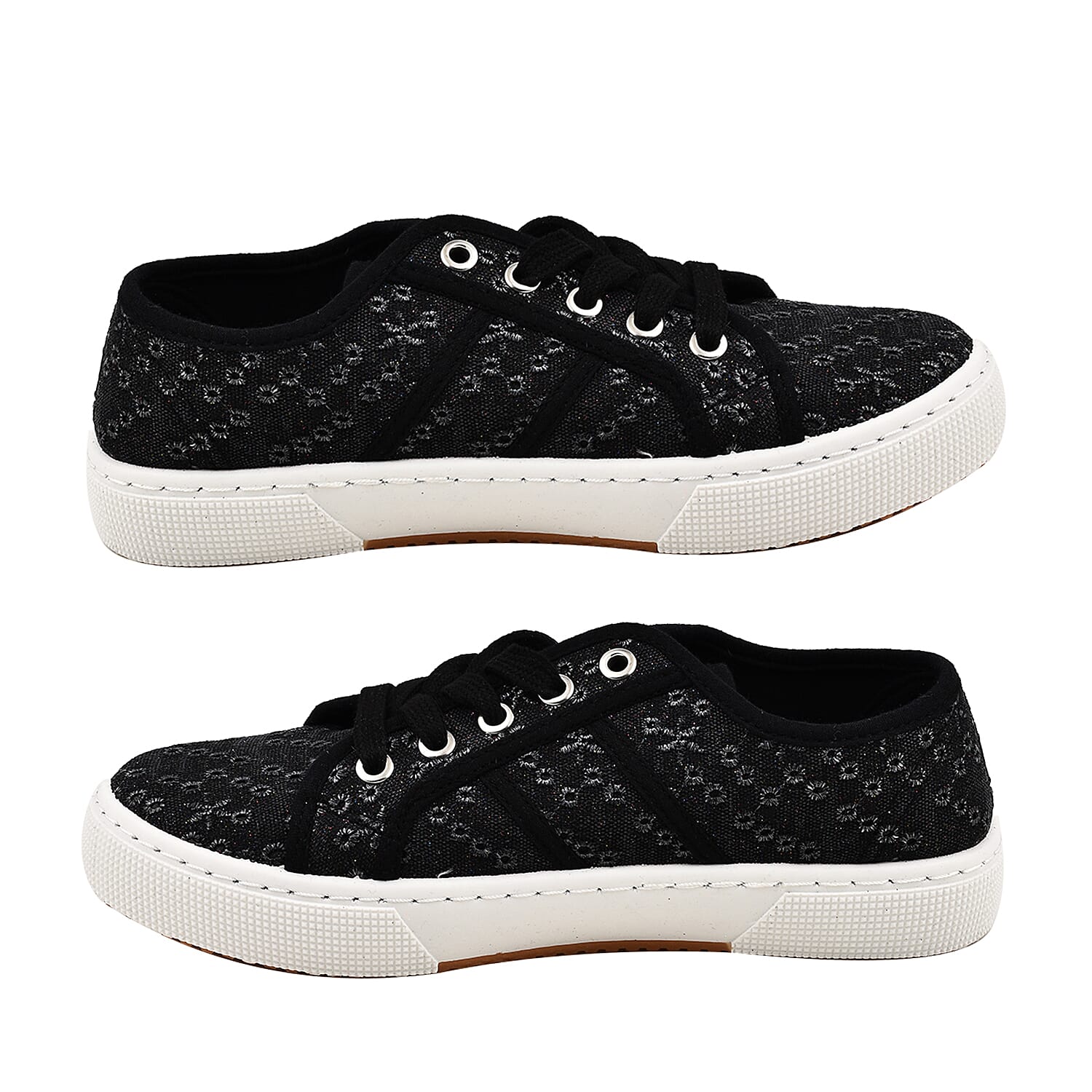 PALM SPRING - Casual Lace Up Ladies Shoes (Size 3) - Black