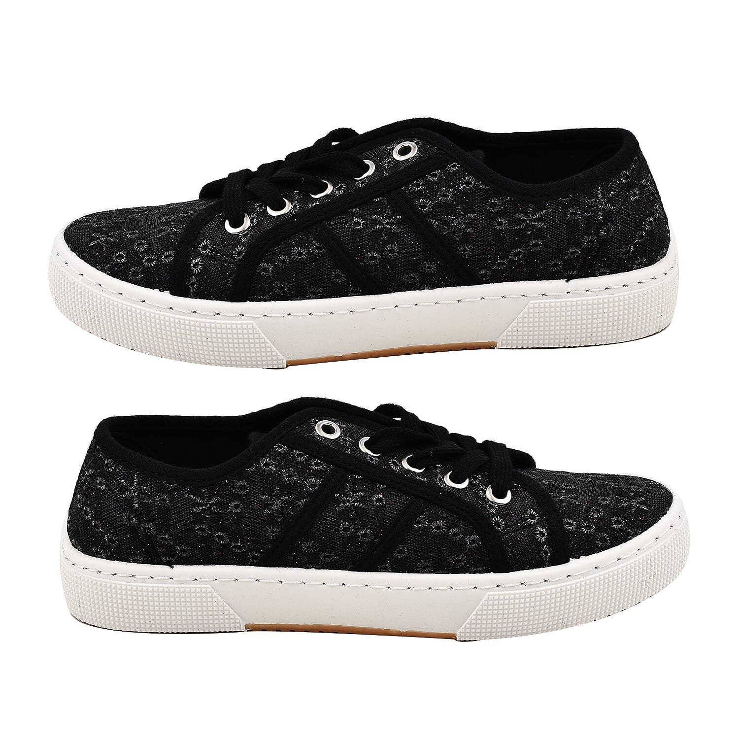 PALM SPRING - Casual Lace Up Ladies Shoes (Size 3) - Black