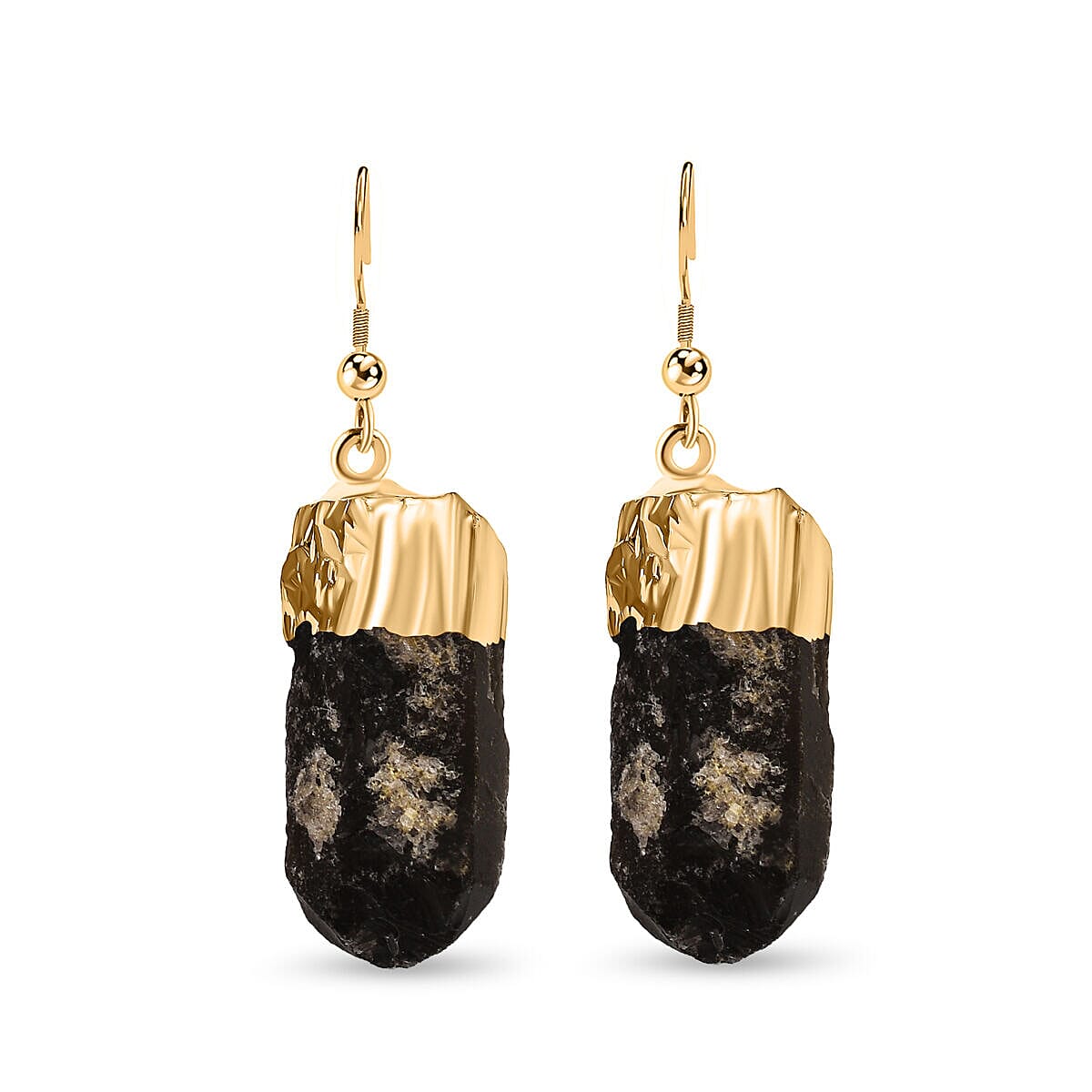 Smoky Quartz Earrings in Gold Tone 14.00 Ct