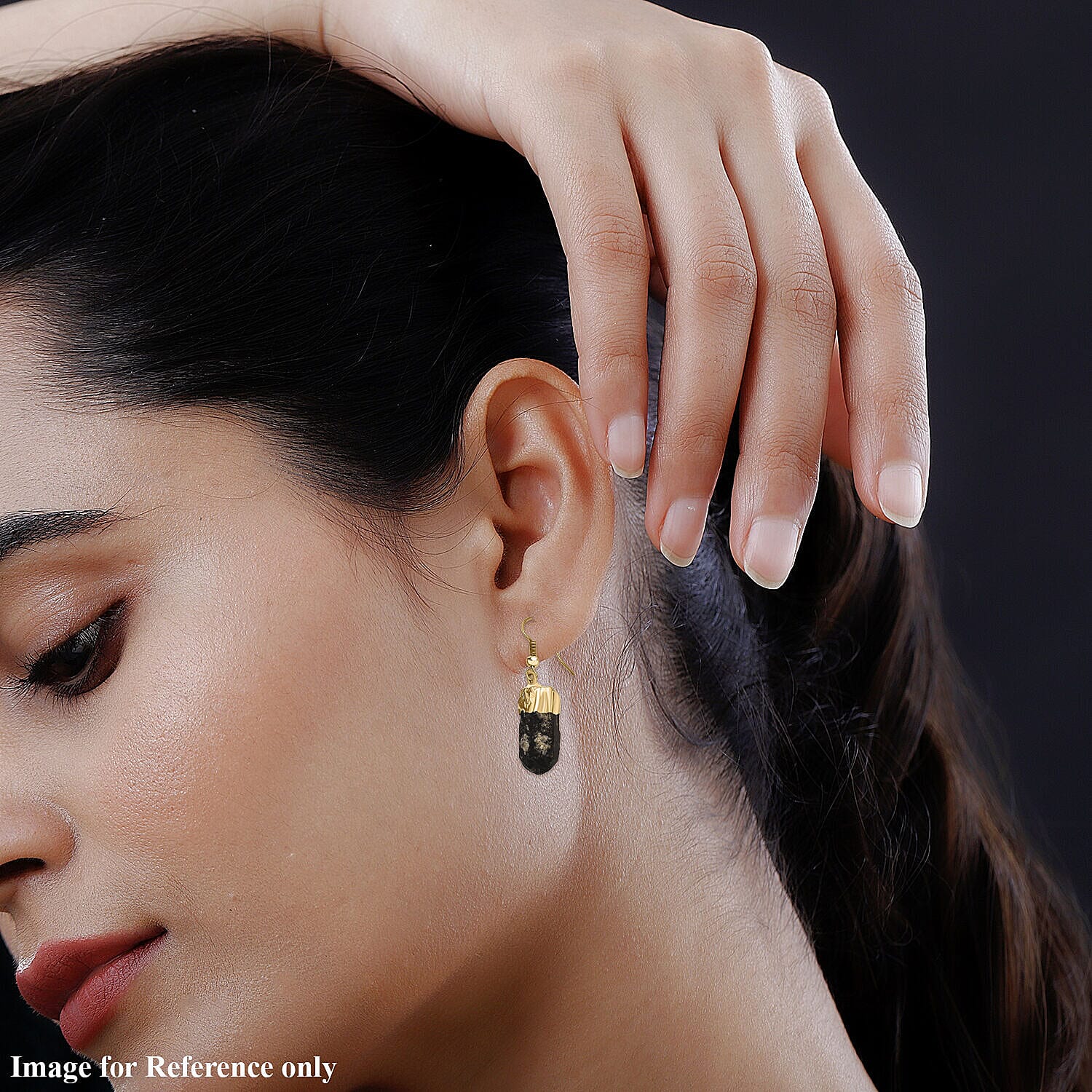 Smoky Quartz Earrings in Gold Tone 14.00 Ct