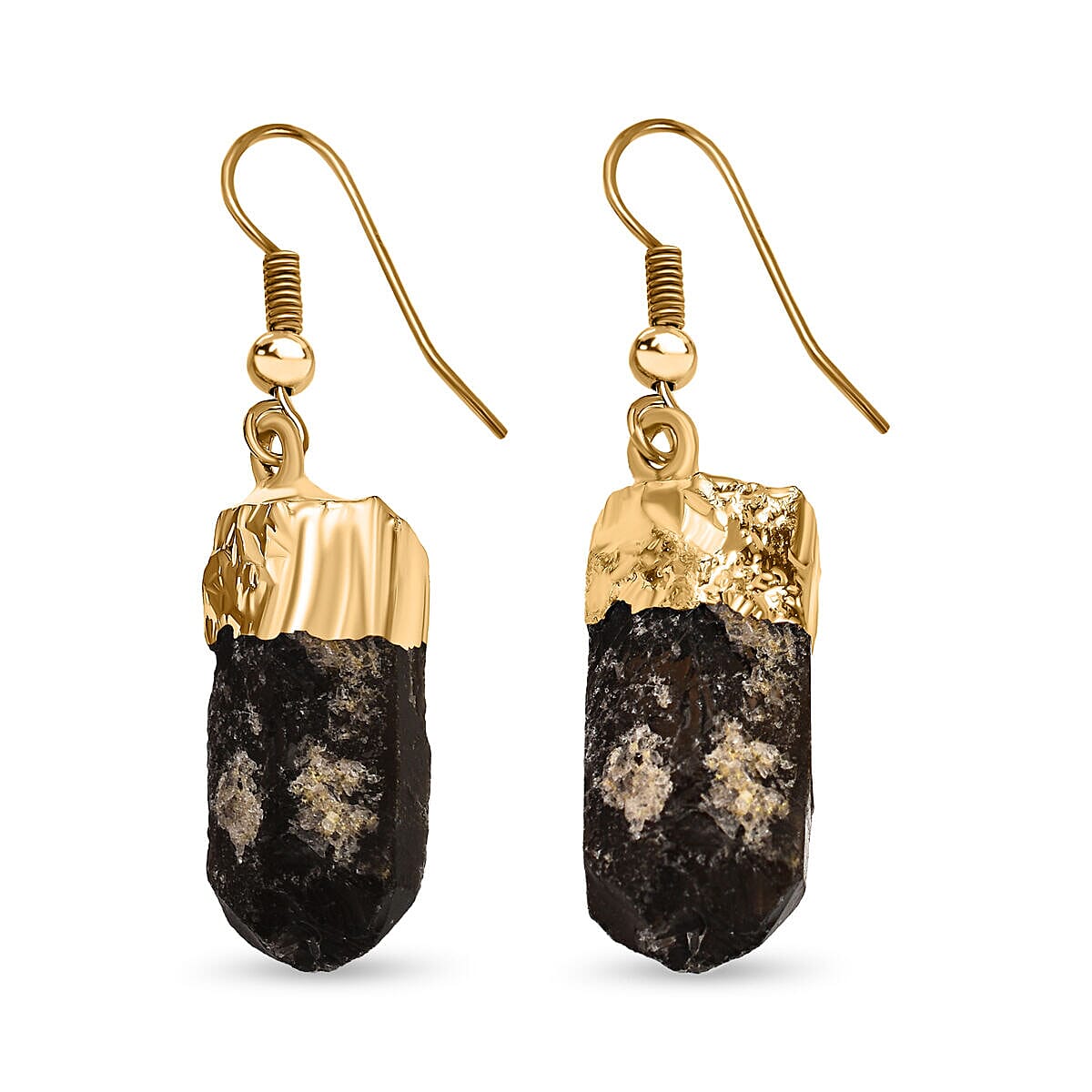 Smoky Quartz Earrings in Gold Tone 14.00 Ct
