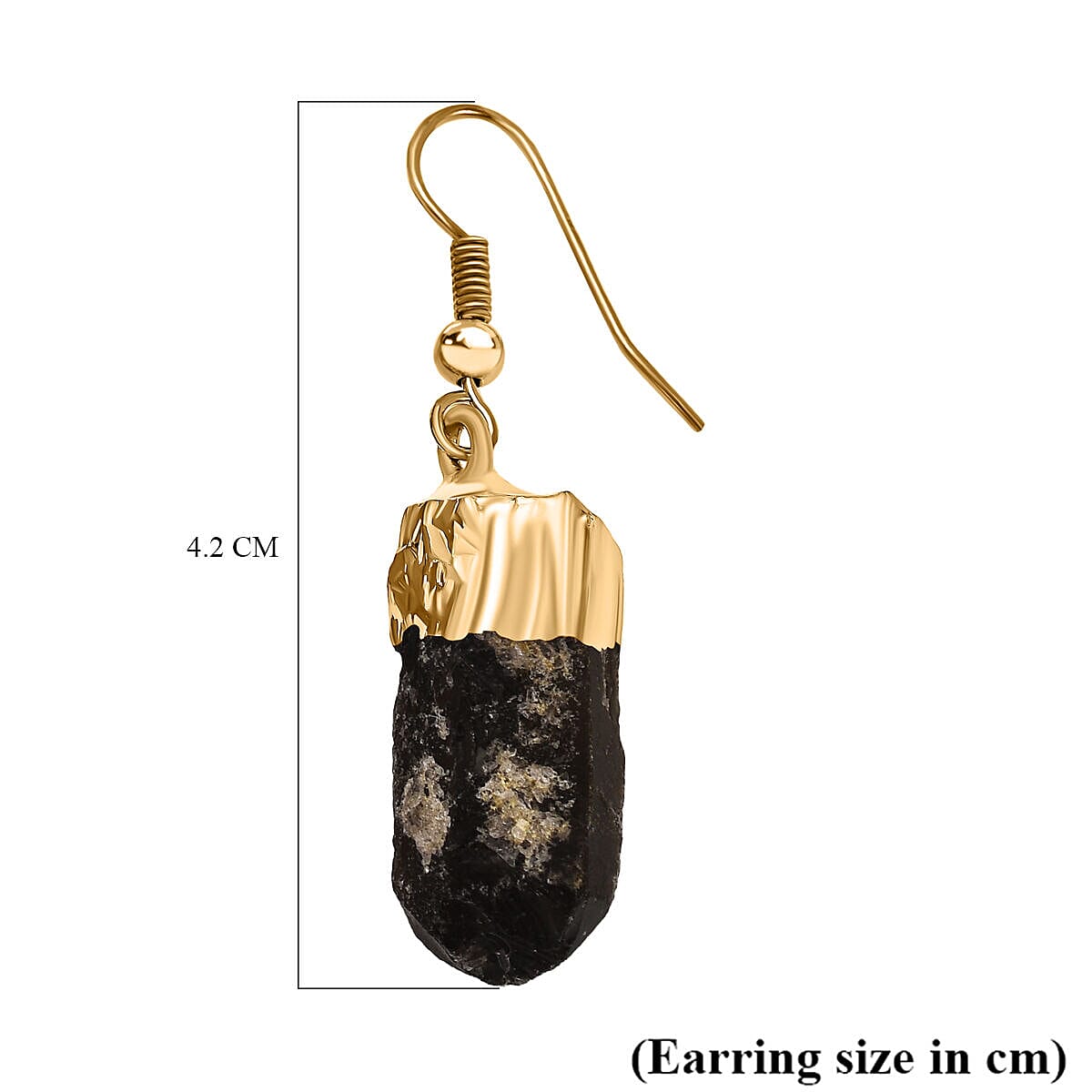 Smoky Quartz Earrings in Gold Tone 14.00 Ct