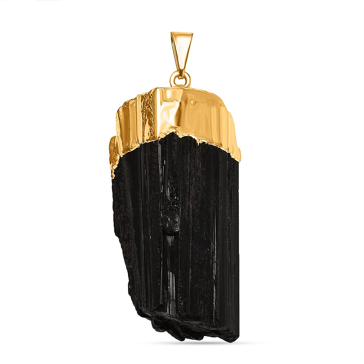 Black Tourmaline Pendant in Gold Tone 18.00 Ct