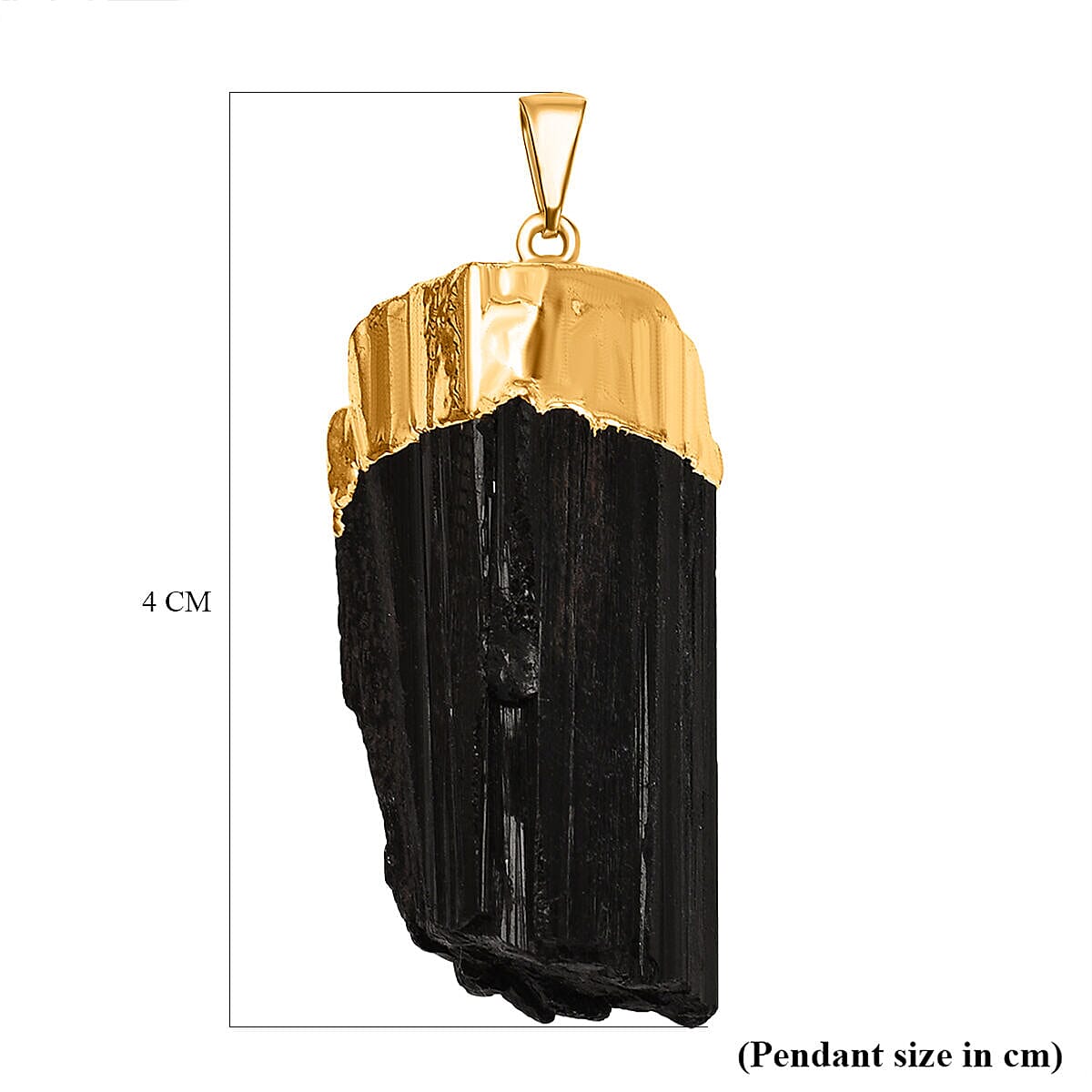 Black Tourmaline Pendant in Gold Tone 18.00 Ct