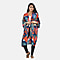 Viscose 100% ViscoseTropical Printed Long Kimono (One Size, Fit to 22) - Navy Blue and Multi