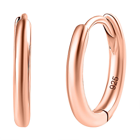 Full Hoop Earrings in Sterling Silver with an 18K Vermeil Rose Gold (with Clasp)